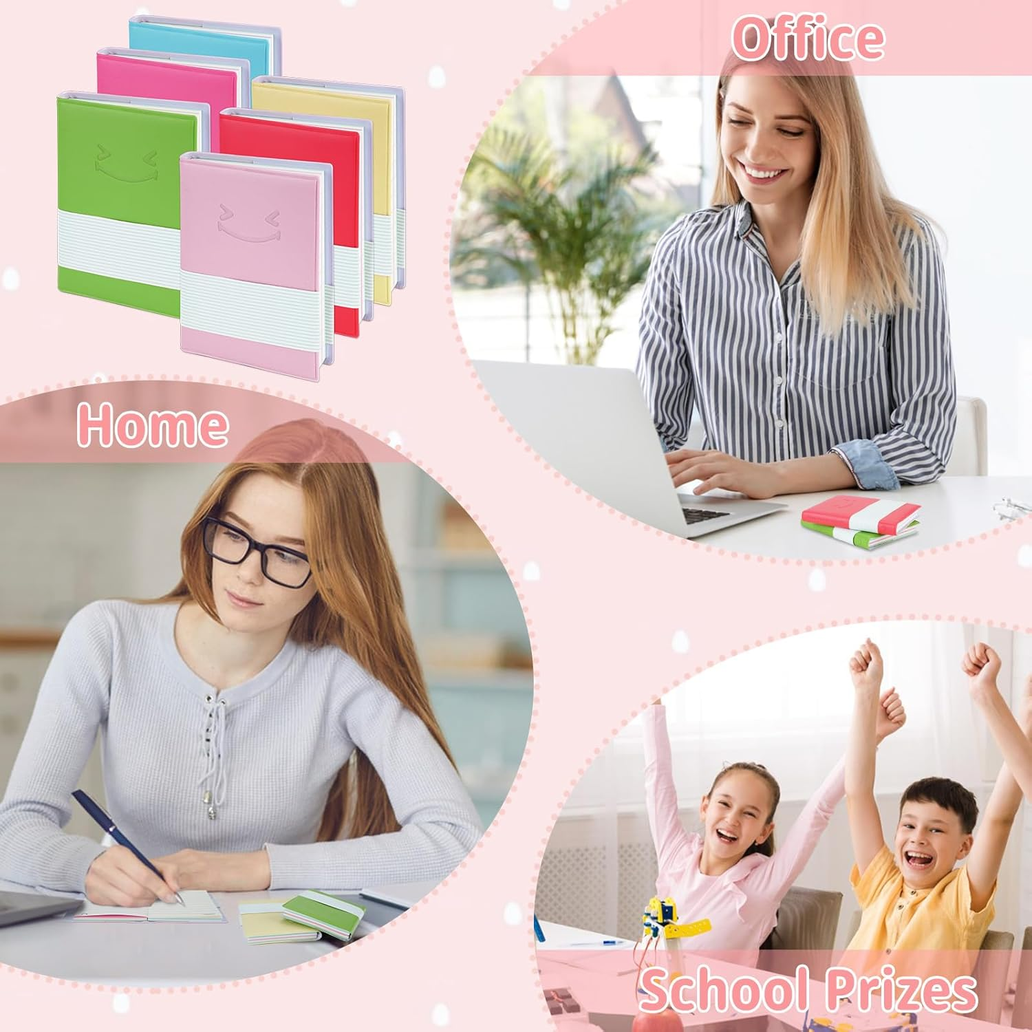 12 Pack Small Pocket Notebook, Mini Diary Notepad Memo Book with PU Leather Softcover, Portable Journal Note Book for School Office Supplies for Students Kids image number 4