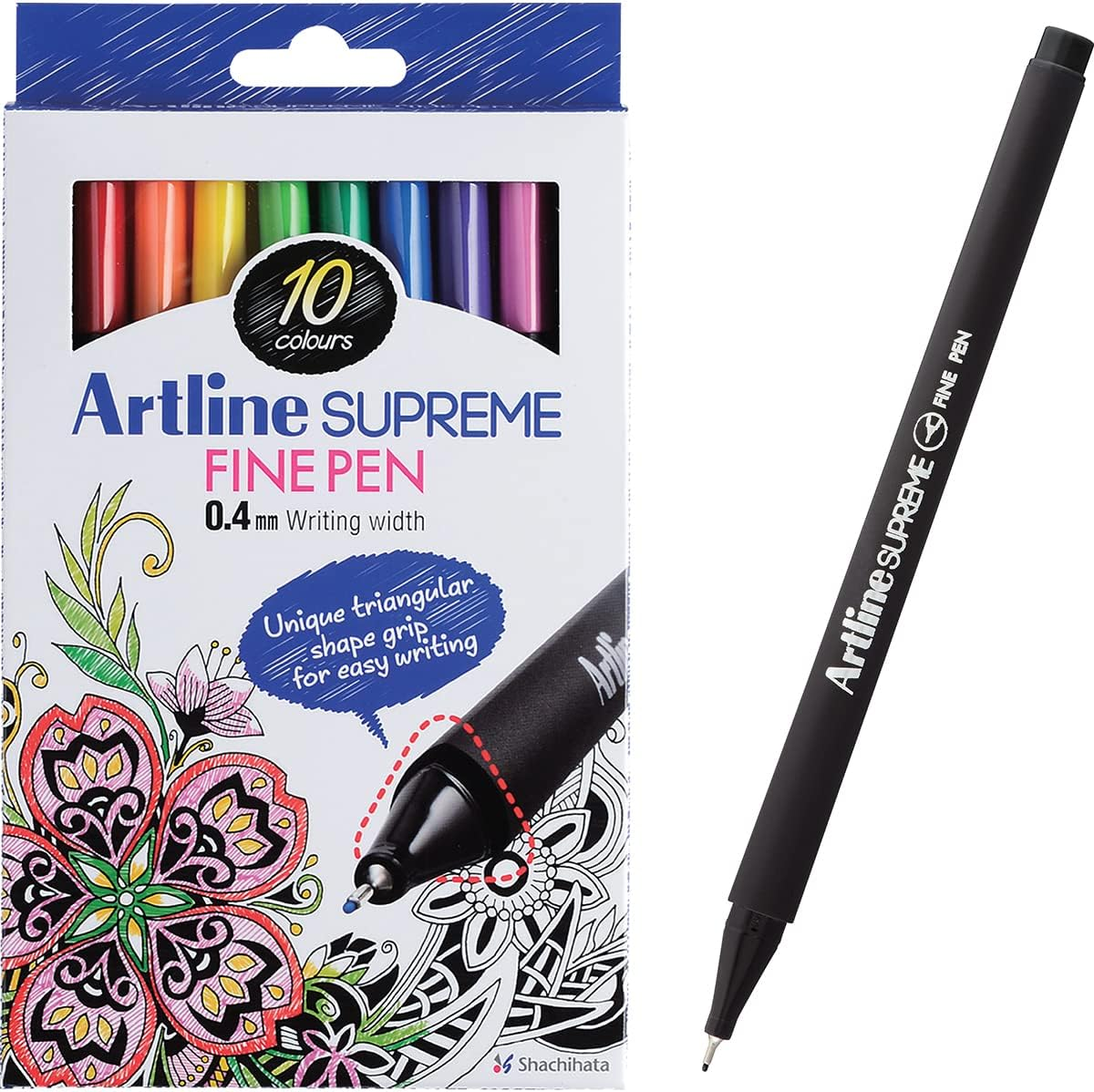 Artline, 12101, Supreme Fineline Pen, 0.4MM, Black , Box 12