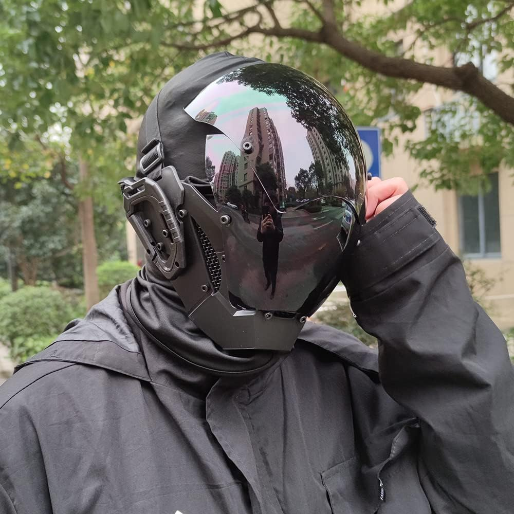 KYEDAY Punk Mask Cosplay for Men, Cosplay Halloween Mask Fit Party Music Festival Accessories image number 2