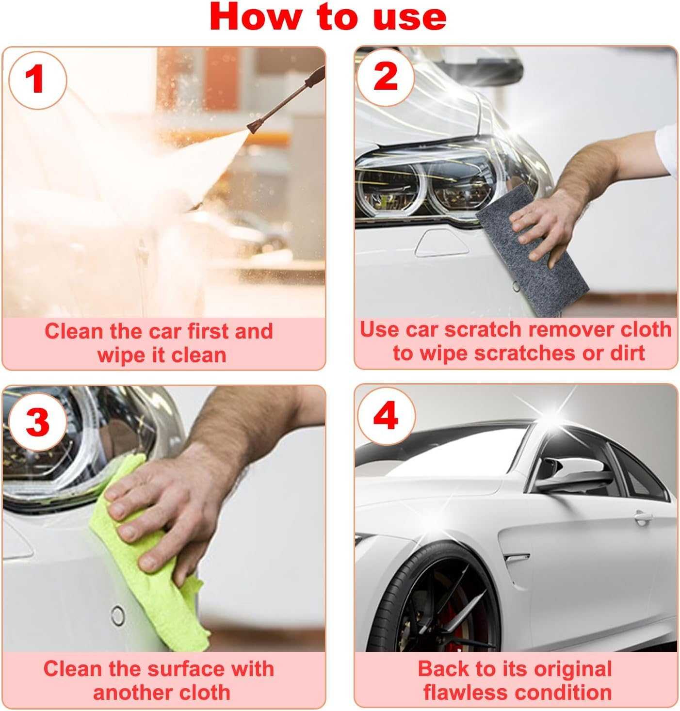 Nano Sparkle Cloth Car Scratches,10Pcs Nano Sparkle Cloth for Vehicle Scratch Removal Car Paint Restorer Durable and Practical Auto Scratch Remover Safe Material for Spot Repair image number 2