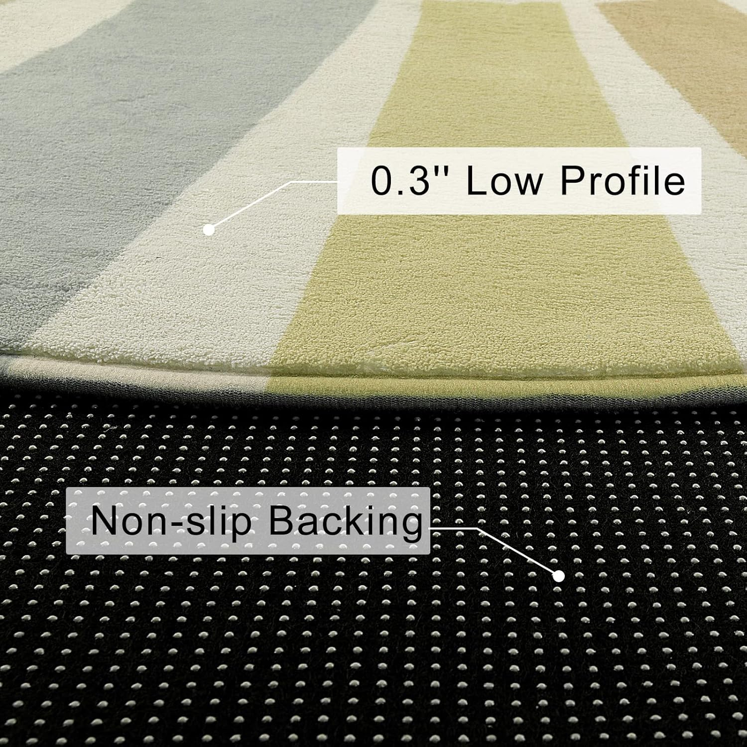 STARUIA Boho Sun round Area Rug, 6'X6', Monet, Living Room, Nursery, Playroom, Non-Slip, Washable image number 5