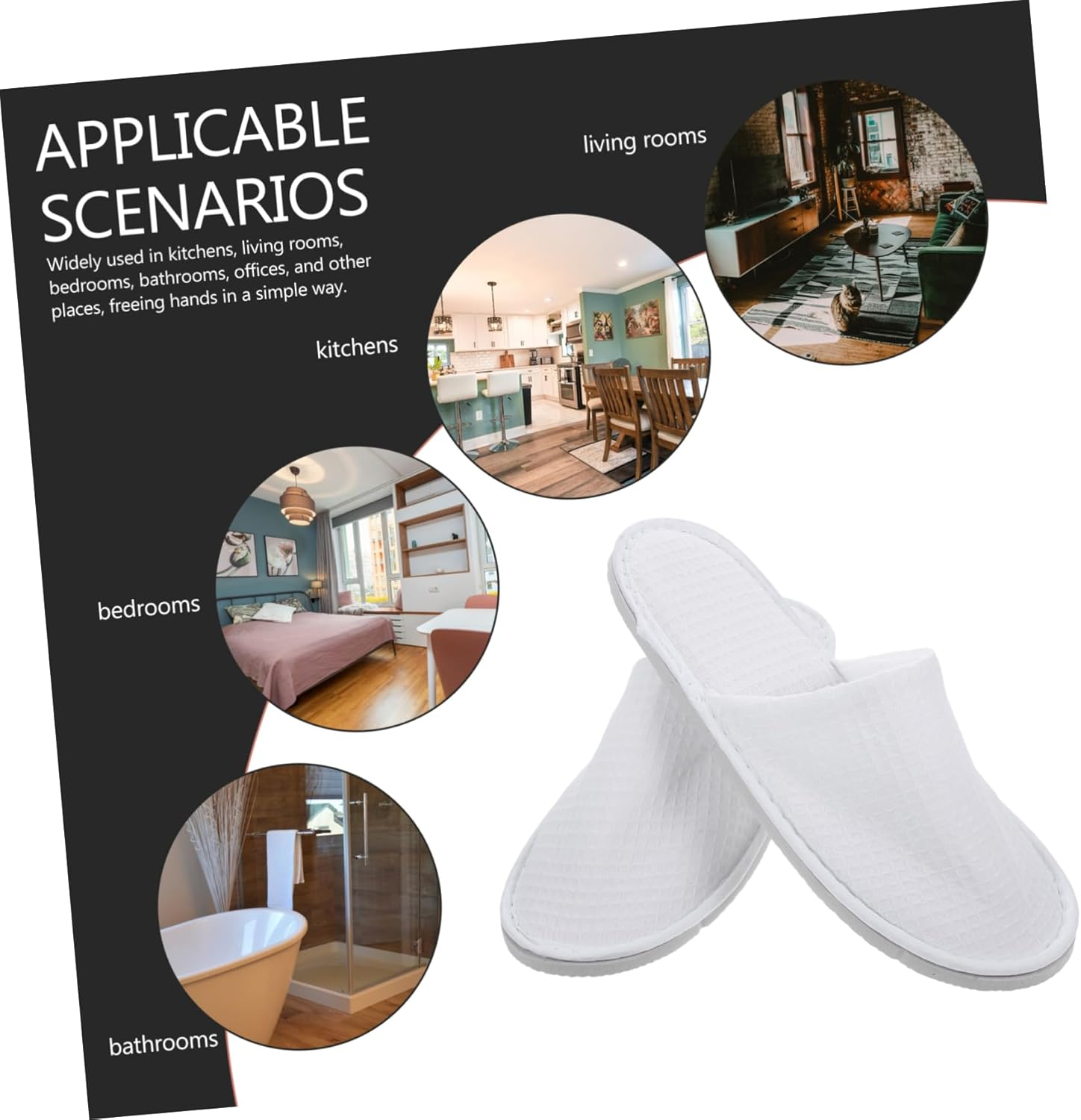 2Pairs Disposable Slippers for Hotel Beauty Salon Comfortable Travel Slippers Hotel Disposable for Guests image number 2