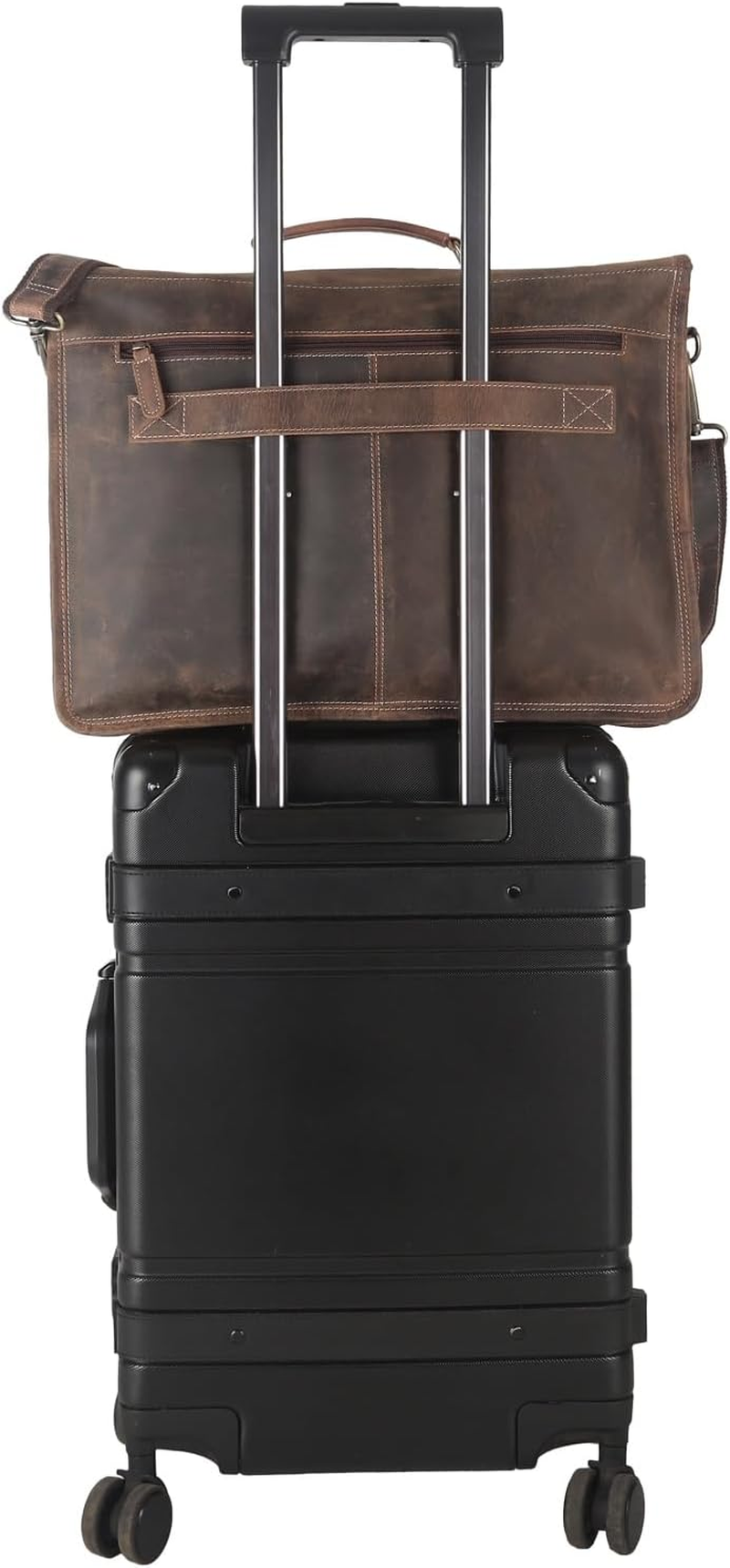 Leather Briefcase 18 Inch Laptop Messenger Bag for Men and Women Best Satchel Office Bag image number 5