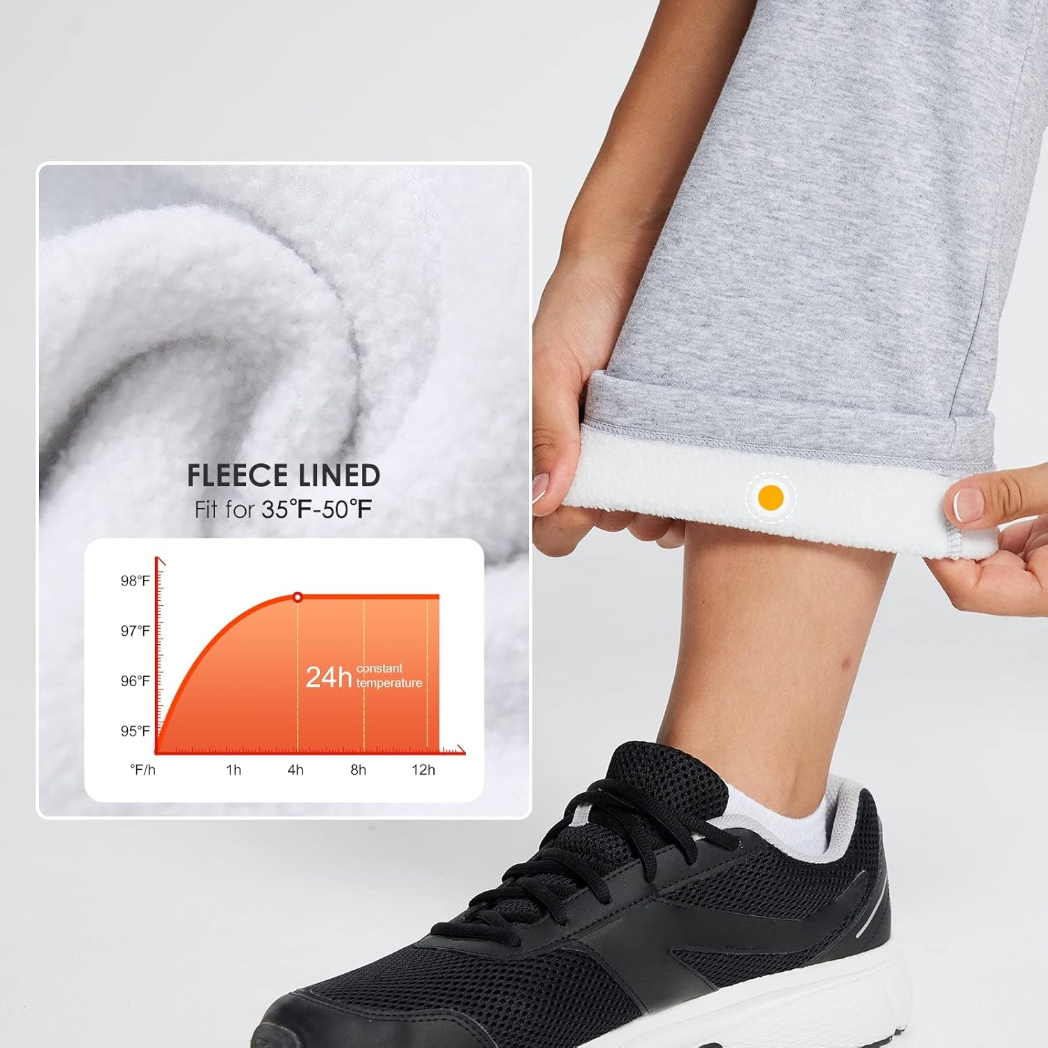 Baleaf Track Pants Women Fleece Lined Tracksuit Pants Thermal Straight Leg Cotton Sweatpants Pockets