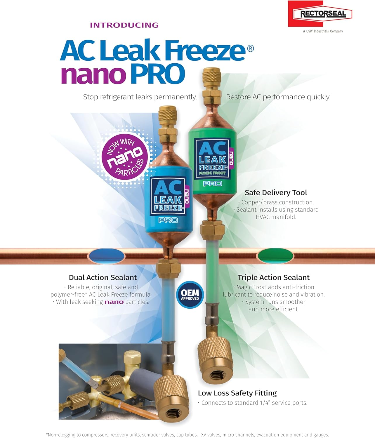 Rectorseal 45316 AC Freeze PRO Nano Leak Sealer, 1.5 Oz, Blue image number 3