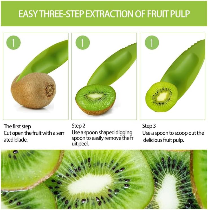 3Pcs 2 in 1 Kiwi Easy Peelers Cutter Fruit Pulp Spoon Fruit Peeler Kitchen Tool Professional Random Color image number 3