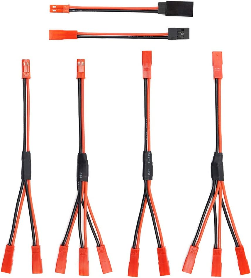 6PCS JST Plug Splitter JST Male Female Y Cable JST Y Parallel Adapter Harness JST to JR Adapter for Traxxas TRX-4 RC Car Crawler Truck Cooling Fan ESC Battery Motor image number 1