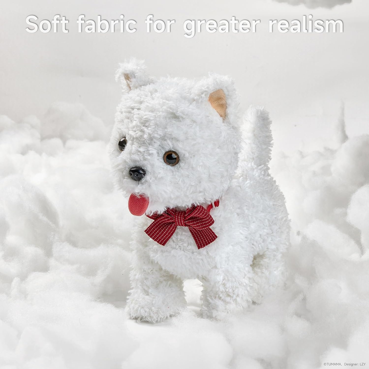 TUMAMA Baby Pet Dog Toys Remote Control & Voice Control Interactive Plush Puppy Toy Walking, Barking, Tongue Licking, Tail Wagging, Walking Dog Toy 3 4 5 6 7 Years Boys and Girls image number 2