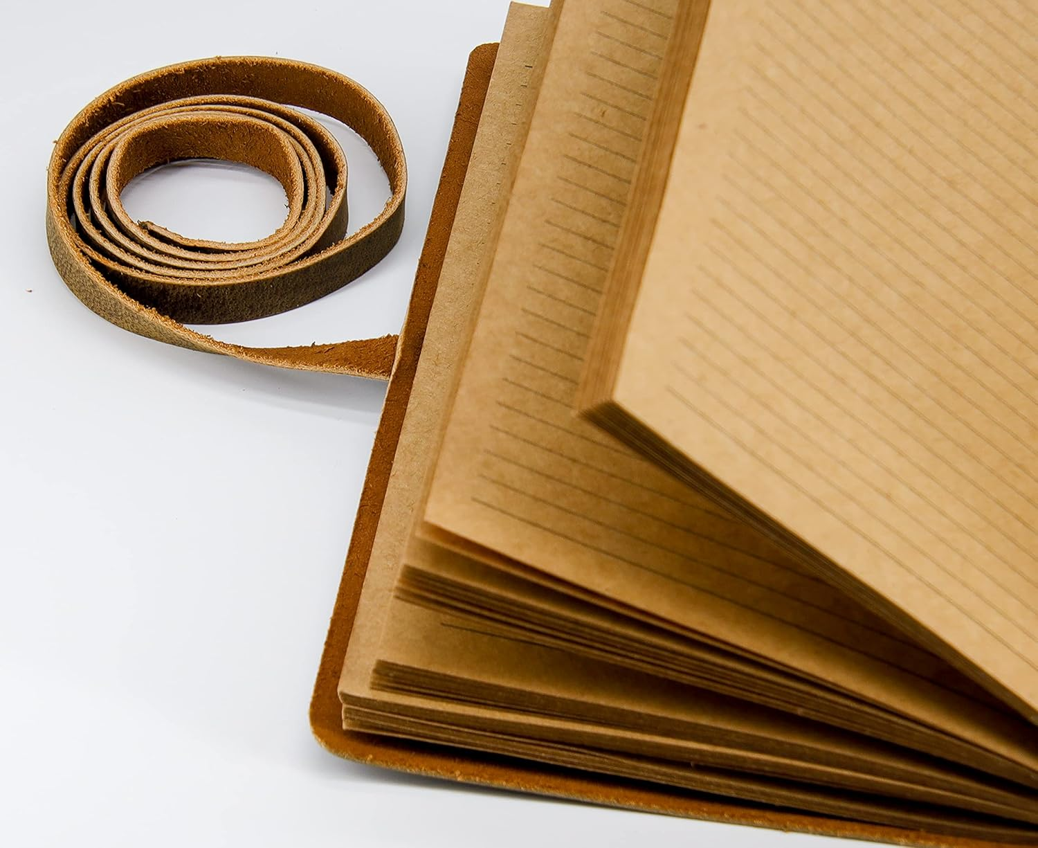 Leather Journal for Women and Men Embossed 8 X 6 Inch Handmade Lined Craft Paper Mother Earth Notebook Writing Notepad Book of Shadows Journal - Brown image number 6