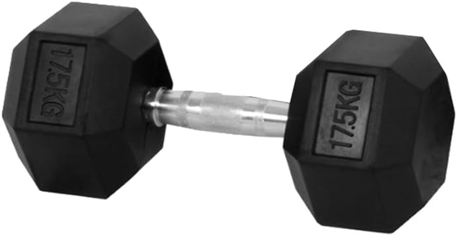 Rubber Coated Dumbbells Hex Dumbbells Set Dumbbell Weights Hand Weight Fitness Training Exercise Body Strength Lifting Equipment (Pair or Single)