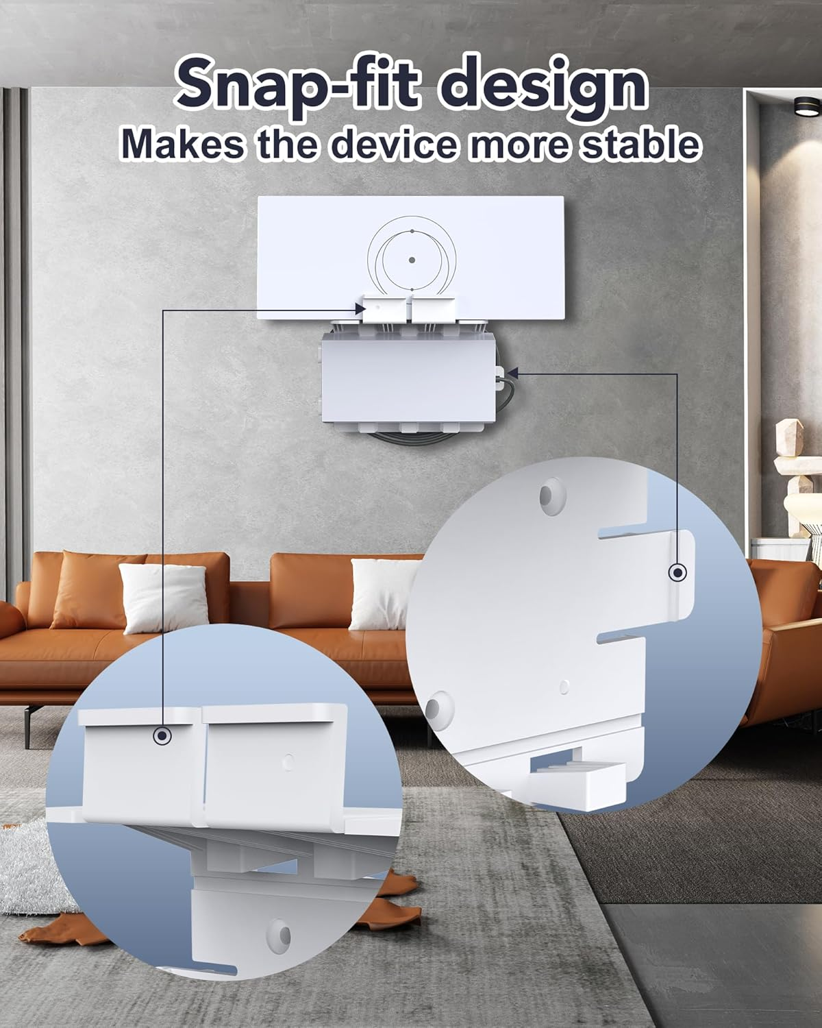 For Starlink Gen 3 Router Mount,Fit for Starlink Wall Mount with Cable Caddy 3 in 1 Standard Mesh Router and Power Supply Mounting Kit Compatible with Starlink V3&Gen3 Router Accessories image number 3