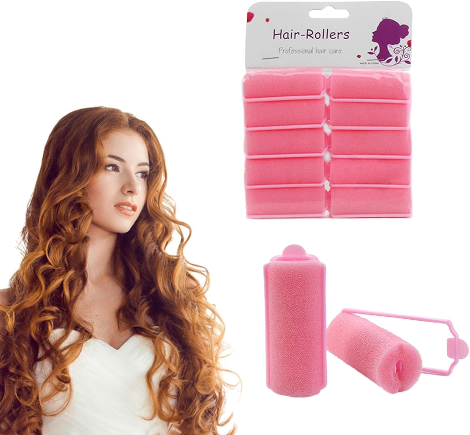 Sponge Hair Rollers - Pack of 14 Foam Sponge Curlers | Foam Curlers 1.5 Cm | Hair Rollers Foam Sponge Hair Rollers No Damage for Women and Children image number 2