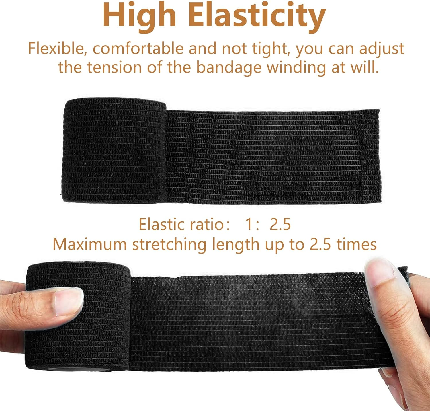 Cohesive Bandage Valuehall 12 Rolls Non-Woven Elastic Bandage Breathable Cohesive Wrap Bandage Waterproof Self Adhesive Bandage First Aid Tape Vet Wrap for Relieve Swelling and Pain V3C09