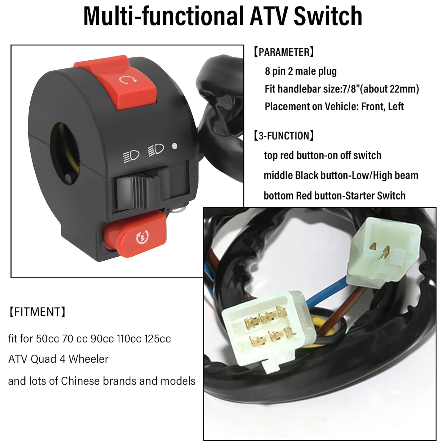 Complete Electrics Stator Coil CDI Wiring Harness for 4 Stroke ATV KLX 50Cc 70Cc 110Cc 125Cc-Atv Wiring Harness
