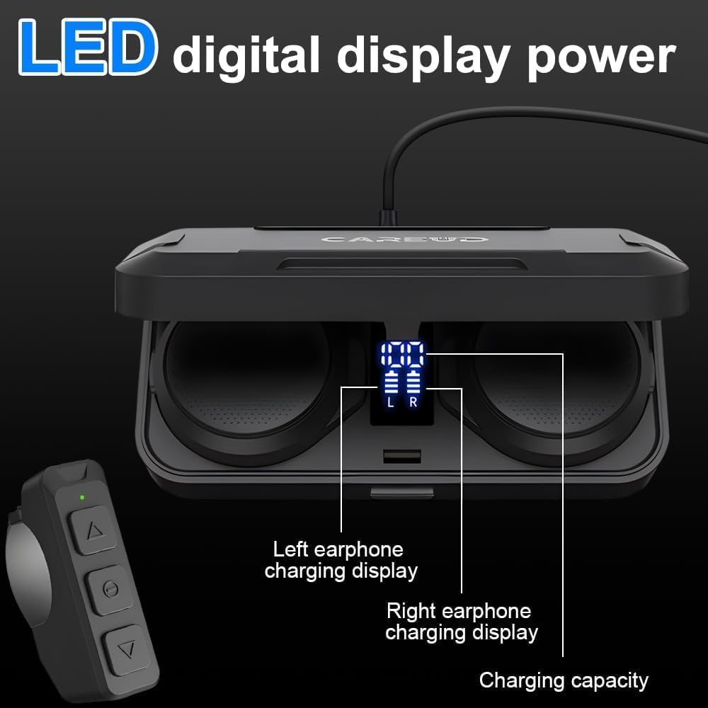 B-Qtech Motorcycle Helmet Bluetooth Headset, Motorcycle Bluetooth Helmet Speaker,Ture Wireless Helmet Earphone BT5.3 Chip Noise Cancellation 1450Mah Large Battery for Riding Skiing Cycling image number 1