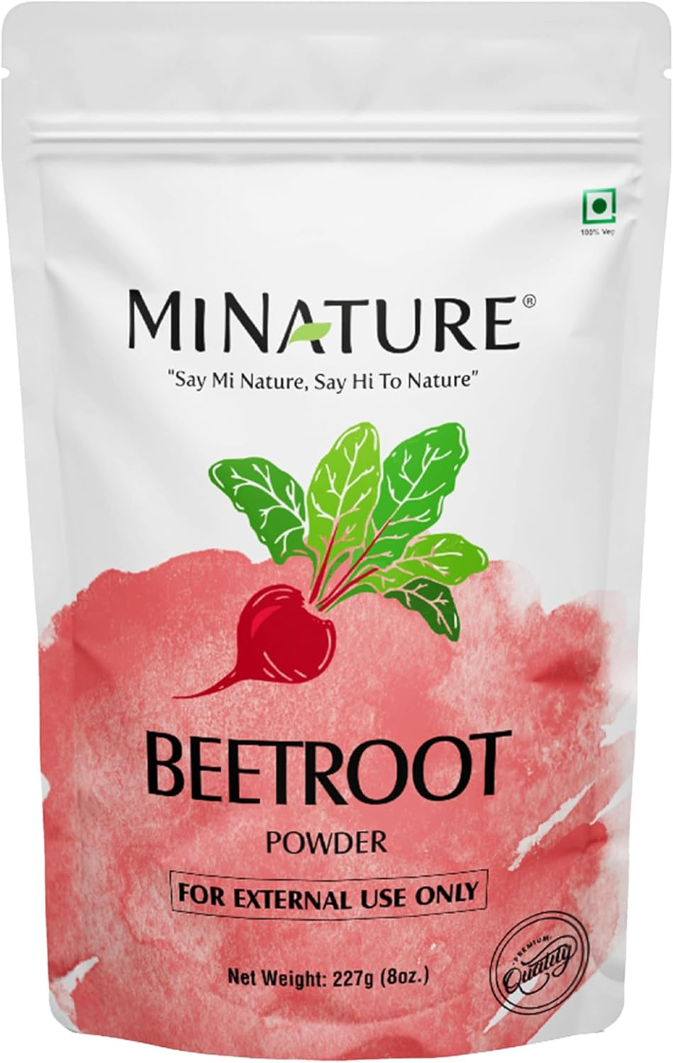 Mi Nature 100% Pure Beetroot Powder (Beta Vulgaris) - 100G (3.5Oz) | Spray Dried Formula DIY Skin & Hair Masks | Gluten Free for Smoothies