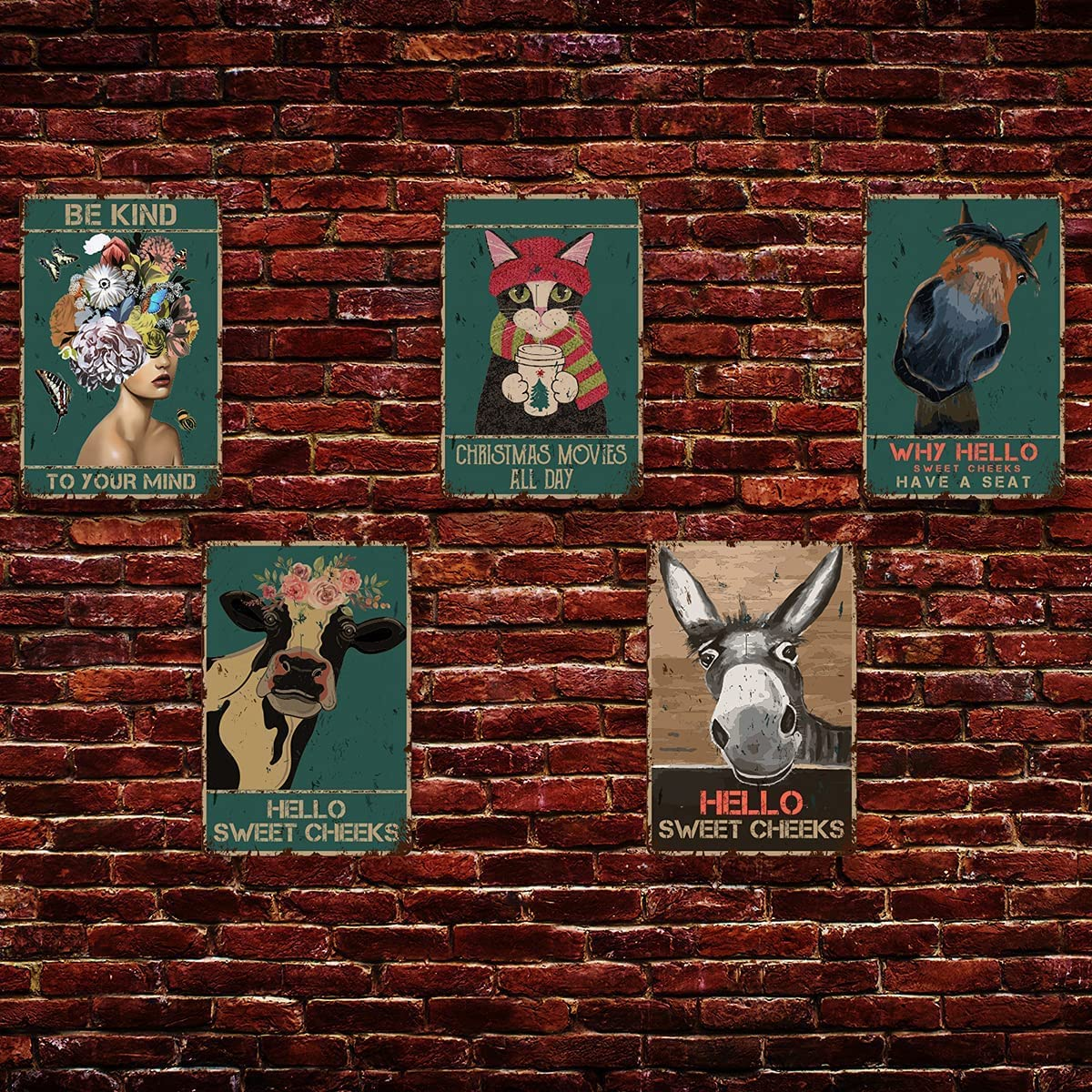 Funny Bathroom Quote Cat Metal Tin Sign Wall Decor - Vintage Please Clean up after Yourself Tin Sign for Toilet Bathroom WC Washroom Decor Gifts for Women Men Friends - 8X12 Inch image number 4