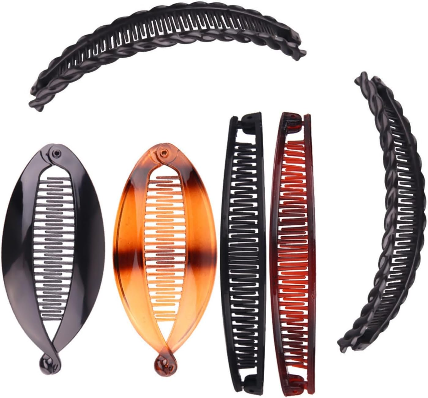 4 Pcs Banana Clip Clincher Comb Set for Hair Pony Fishtail Hair Clips for Women Girls Curly Thick Hair Accessories for Women Hair Banana Combs No Slip Fish Hair Barrettes