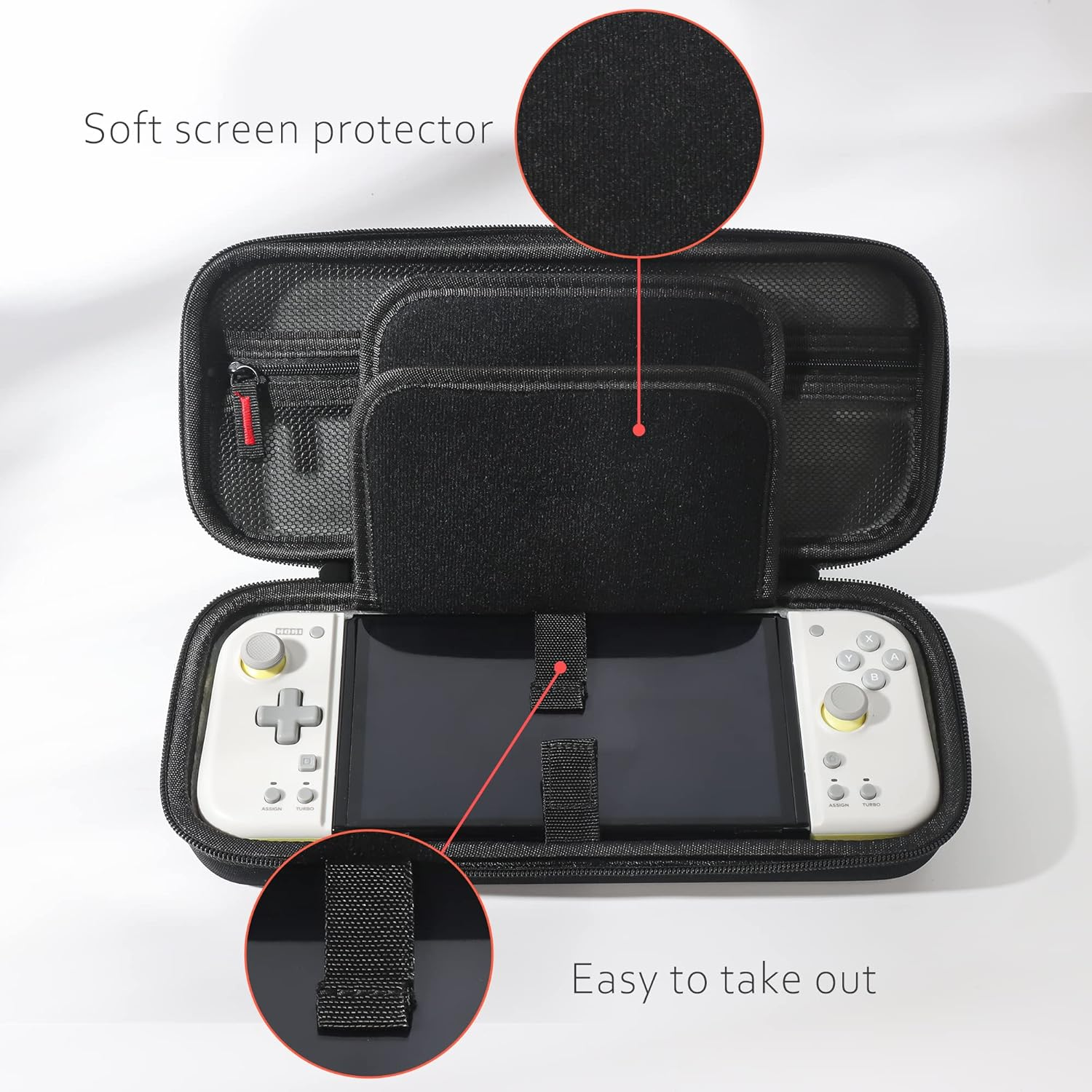 Iofeiwak Carrying Case for Hori Split Pad Pro Compact + Nintendo Switch / Switch Oled - Hard Shell Case for Hori Controllers [Portable][Lightweight][Comprehensive Protection]