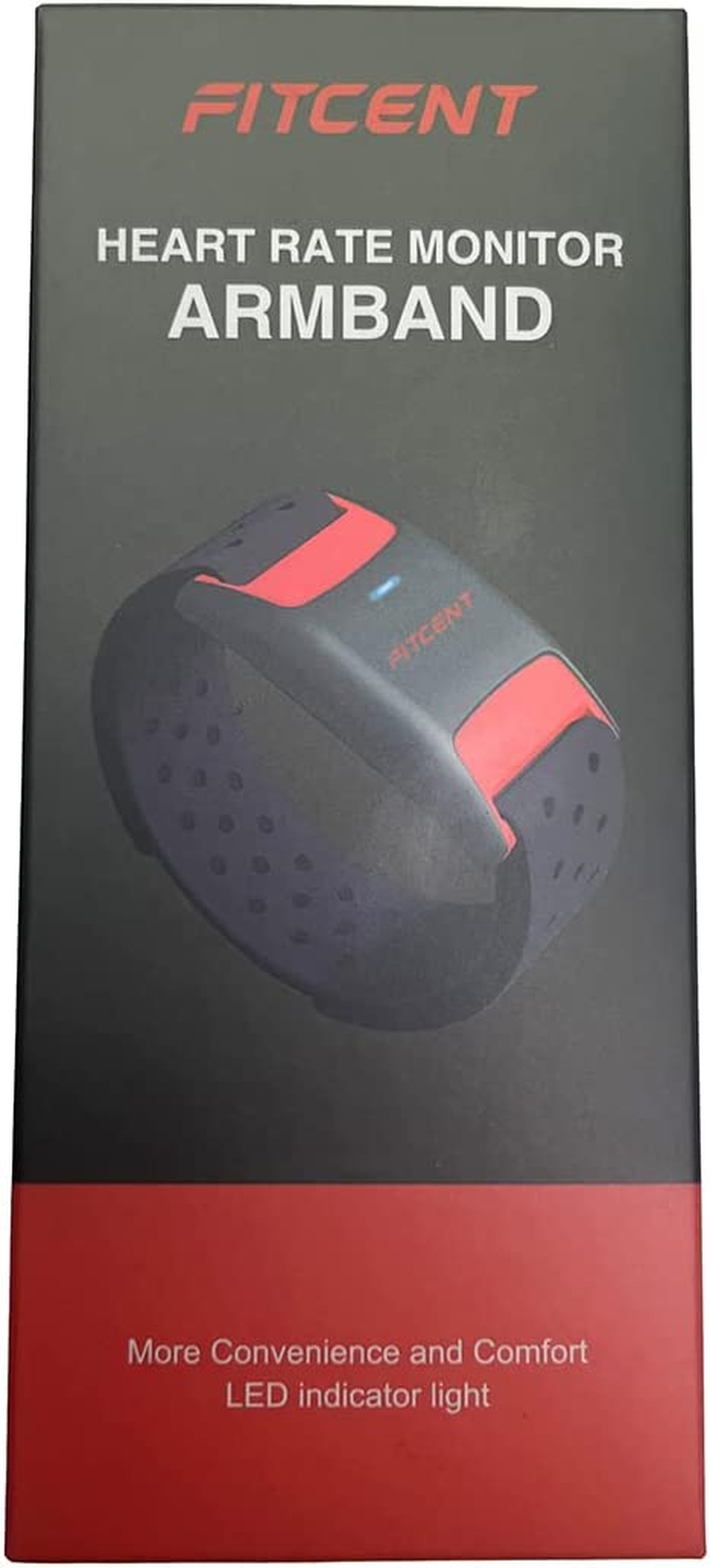 FITCENT Heart Rate Monitor Armband, Bluetooth ANT+ Optical Heart Rate Sensor Arm Band, Rechargeable Fitness Tracker for Peloton Strava Zwift Polar Beat DDP Yoga Wahoo Fitness image number 1