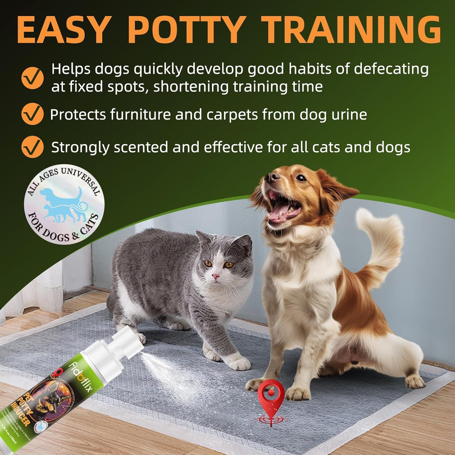 Dog Potty Training Spray,Pee Here Spray for Dogs Cats Indoor & Outdoor,Spray to Train Your Dog to Defecate in One Place,Correct the Dog'S Cat'S Bad Defecation Behavior image number 2