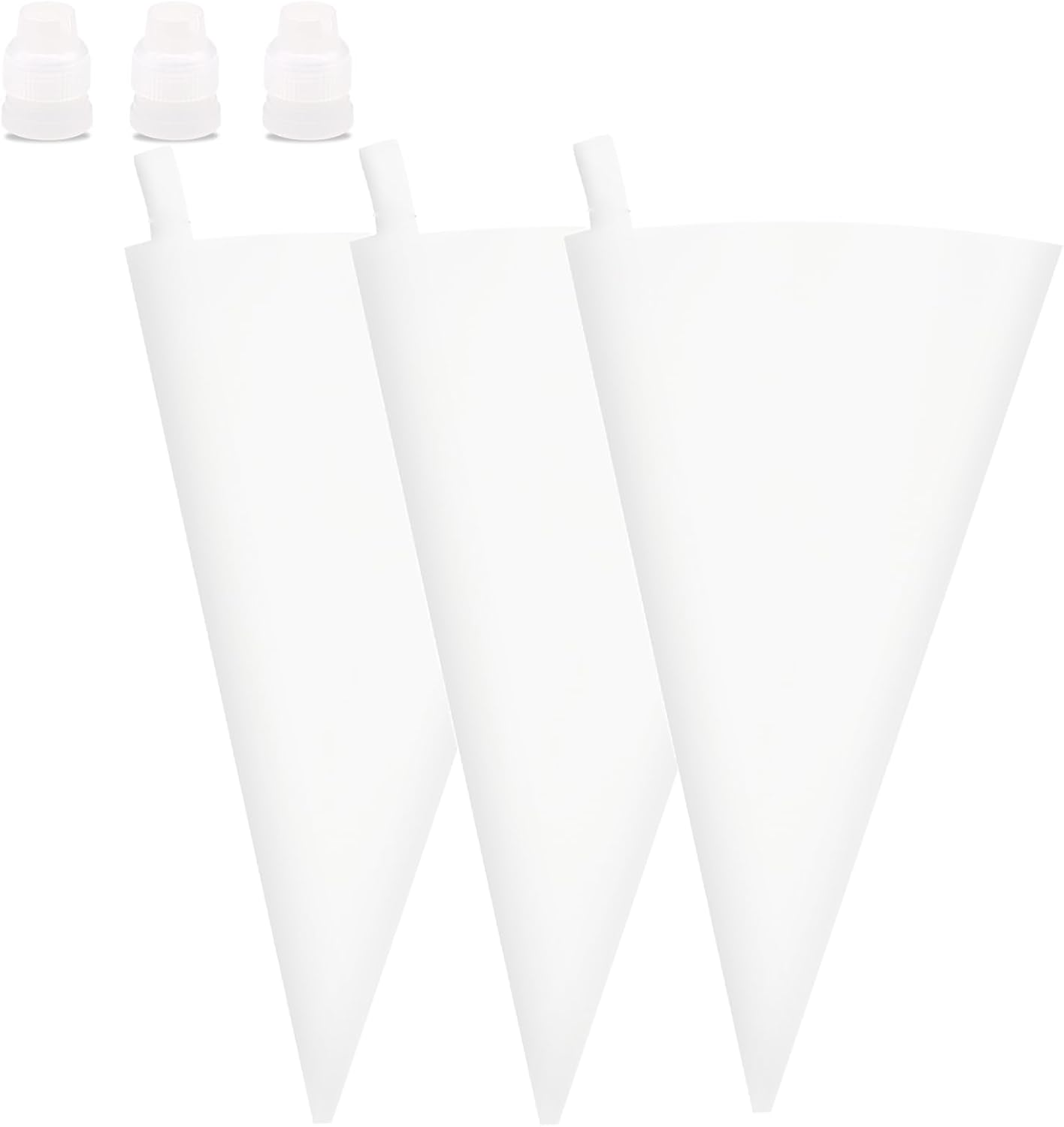 18 Inch Reusable Icing Bags 3-Pack Silicone Piping Bags, Large Pastry Bags Cake Decorating Icing Piping Bags, Baking Dessert Piping Bag with 3 Icing Couplers for Standard Tips, Blue