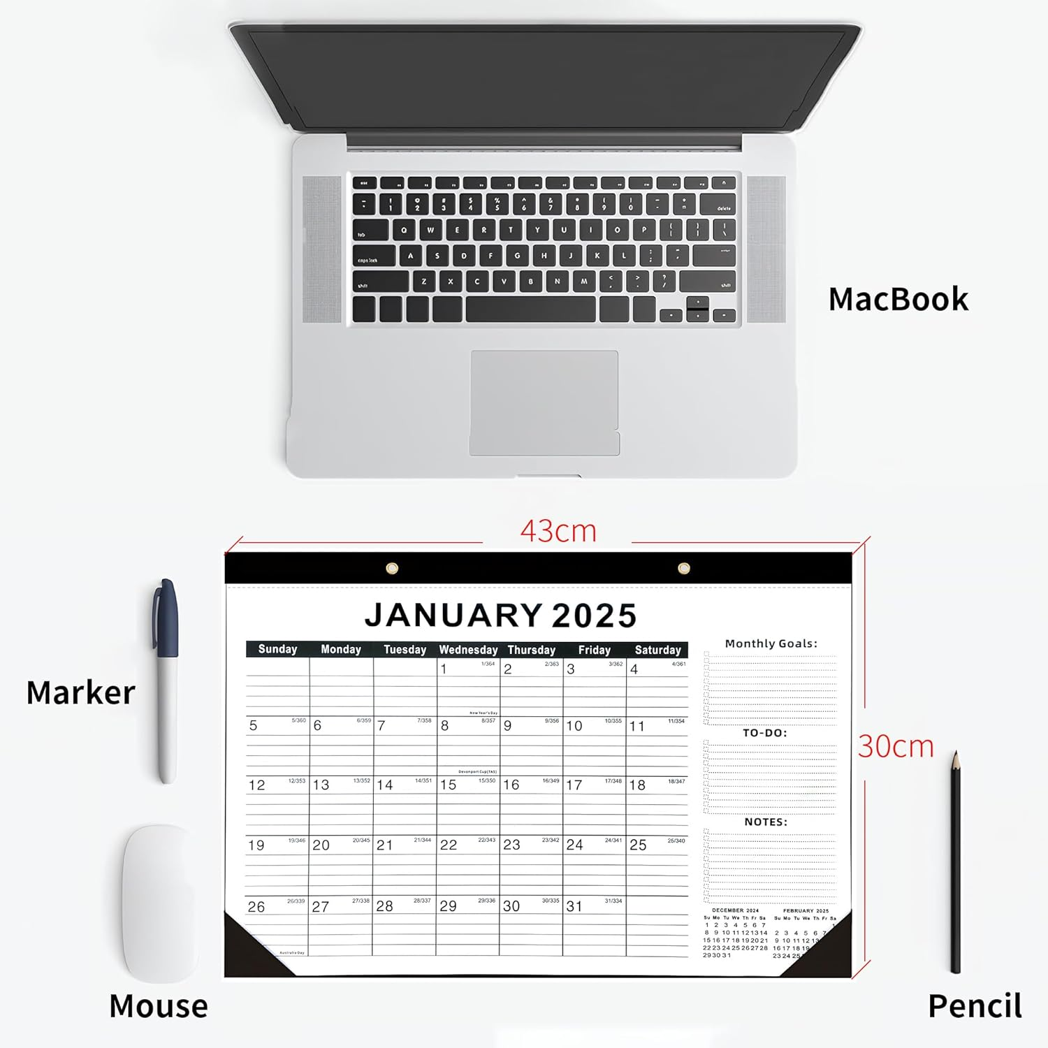 2025-2026 Large Wall Calendar, Wall Calendar 18 Months -January 2025-June 2026, Desk Calendars Planner 2026 with To-Do List,Thick Paper,Colored Stickers,2025 Desk Calendar 43 X 30 Cm Daily Plan Planning Use Home/Office image number 3