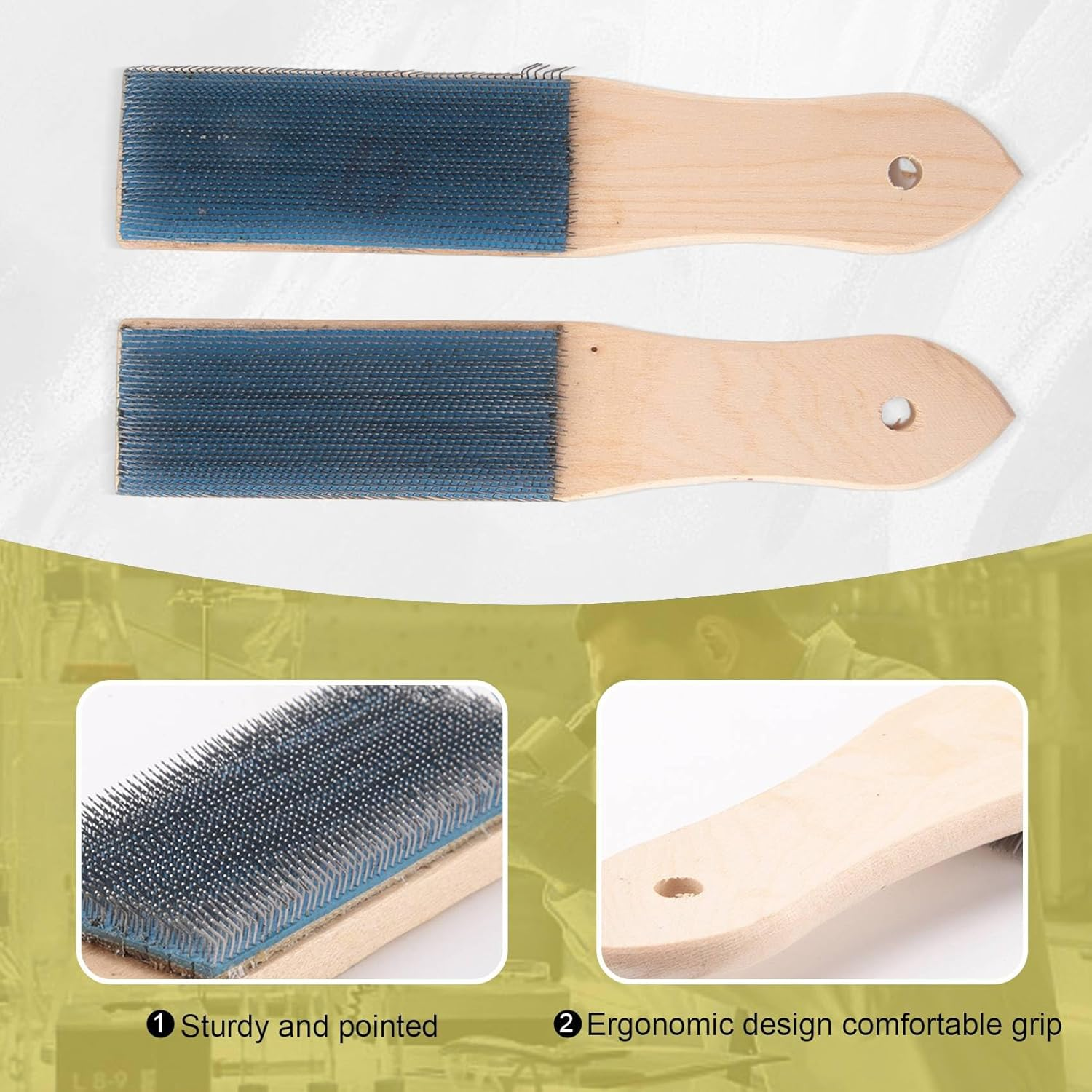 File Card Brush Steel Card File Brush Cleaner Remove Chip Metal Bits Cleaning 8.26 Inch Length, 2 Pieces image number 6