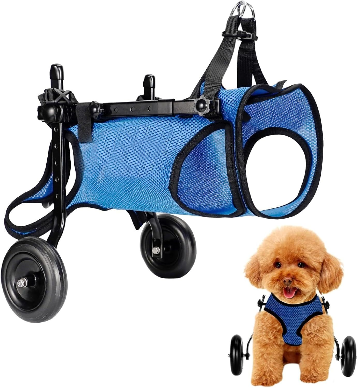 Lightweight Dog Wheelchair for Back Legs, Small Pet Mobility Aid Cart for Disabled Hind Limbs, Adjustable Dog/Cat Wheelchair with Wheels image number 4