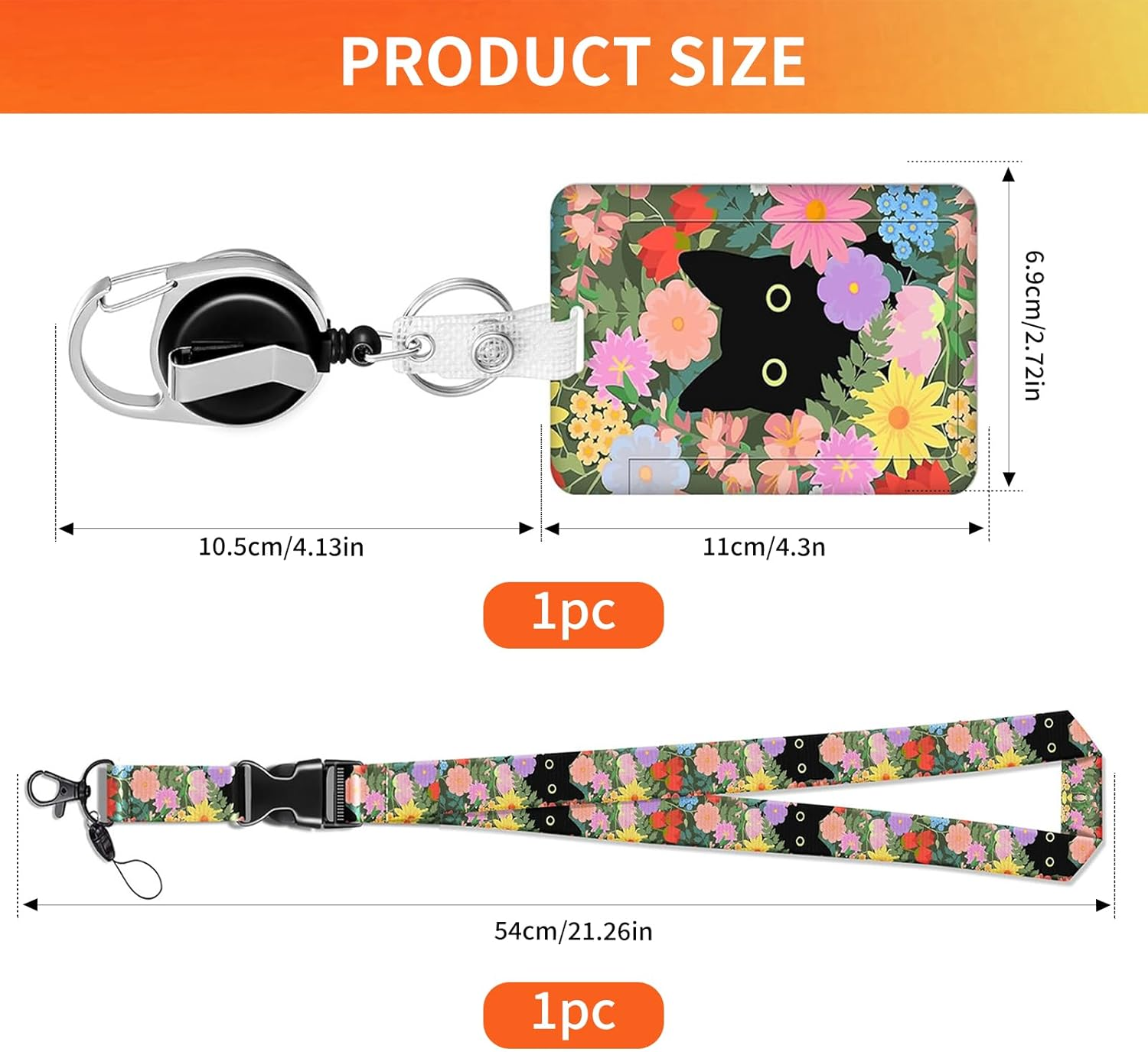 Id Card Holder, Detachable Retractable Lanyard with Card Holder, Lanyard Card Holder, for Office Workers Students Teachers Doctors and Coaches Etc image number 2