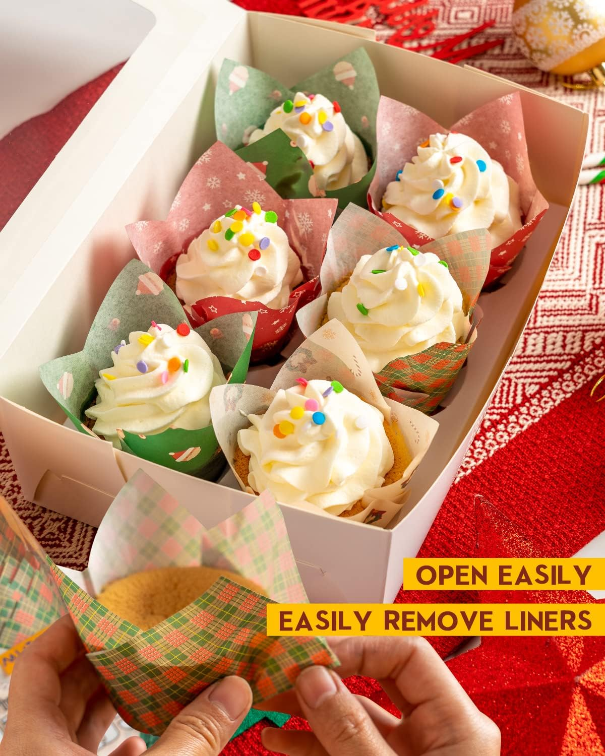 Katbite Tulip Cupcake Liners 200PCS, Muffin Baking Cupcake Liners Holders, Baking Cups, Cupcake Wrappe image number 2