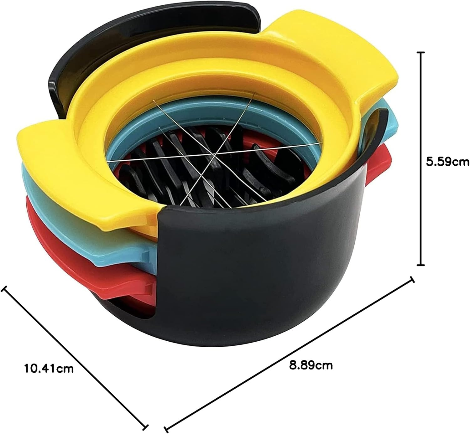 3 in 1 Egg Slicer with Stainless Steel Wires, 3-In-1 Multipurpose Egg and Soft Fruit Slicer, 3 in 1 Egg Slicer and Egg Piercer Combo, Egg Cutter for Multiple Slicing Options image number 5