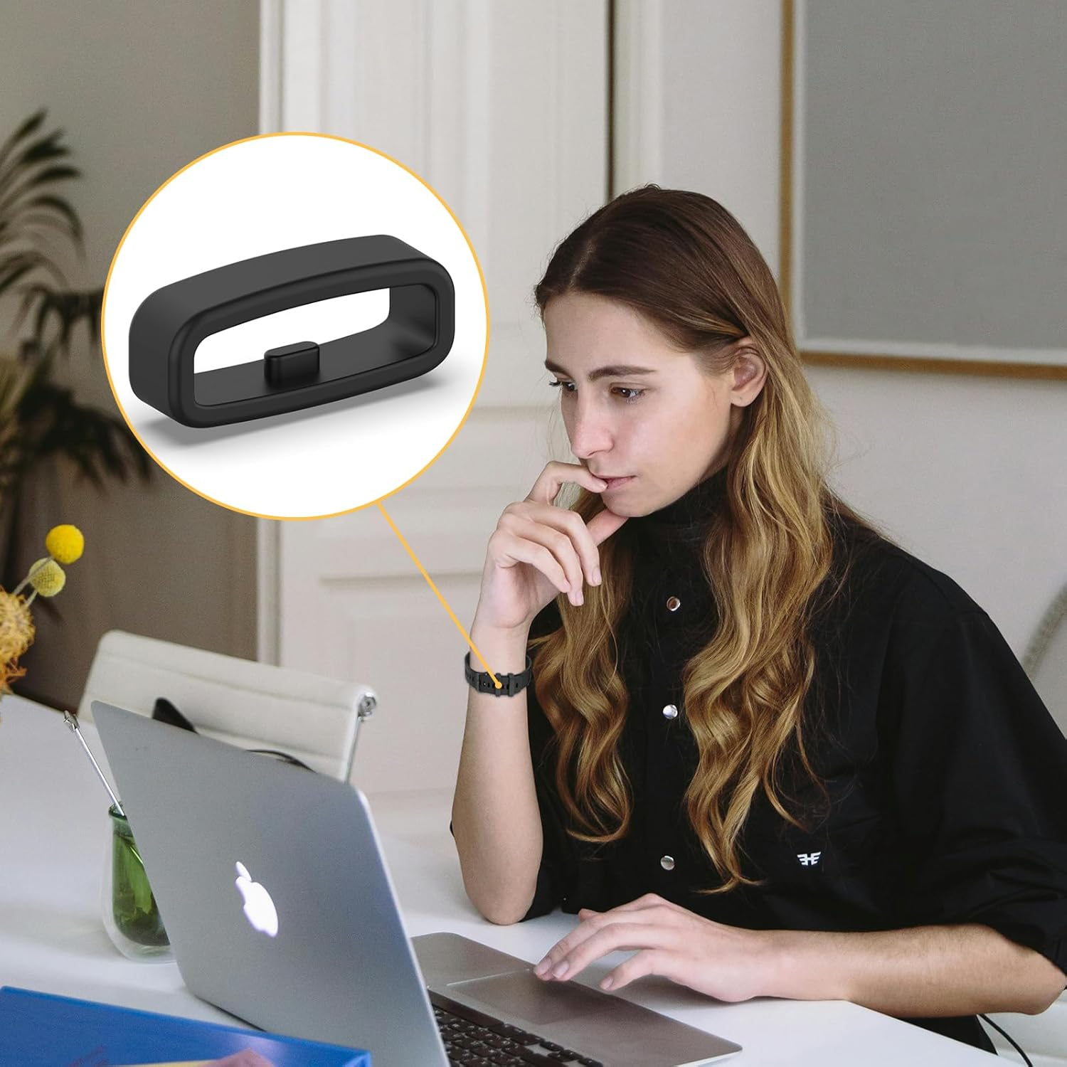 6-Pack Band Keepers Compatible with Garmin Vivosport/Vivosmart HR Hr+/Approach X10 X40/Vioactive 4S/Vivomove 3S/Venu 2S Bands Silicone Fastener Rings Security Loop/Holder/Retainer image number 4