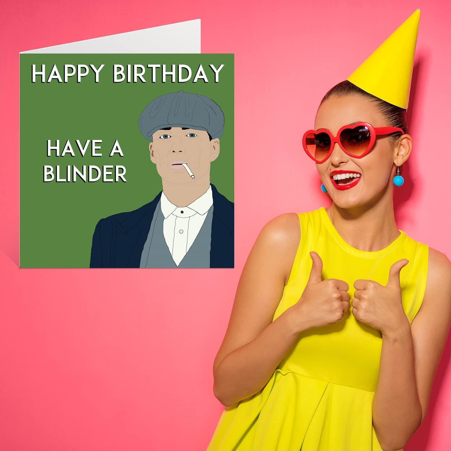 Funny Birthday Cards for Women Men - Peaky Shelby - Happy Birthday Card for Mum Dad Brother Sister Son Daughter Nan Grandad, 145Mm X 145Mm Joke Humour Banter Bday Greeting Cards image number 5