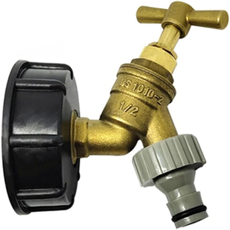 Brass IBC Tank Adapter Outlet Tap Valve 1/2 Inch Fittings Connector for S60X6 IBC Water Storage Tank Garden Hose, Leakproof Replacement Fitting Parts image number 1