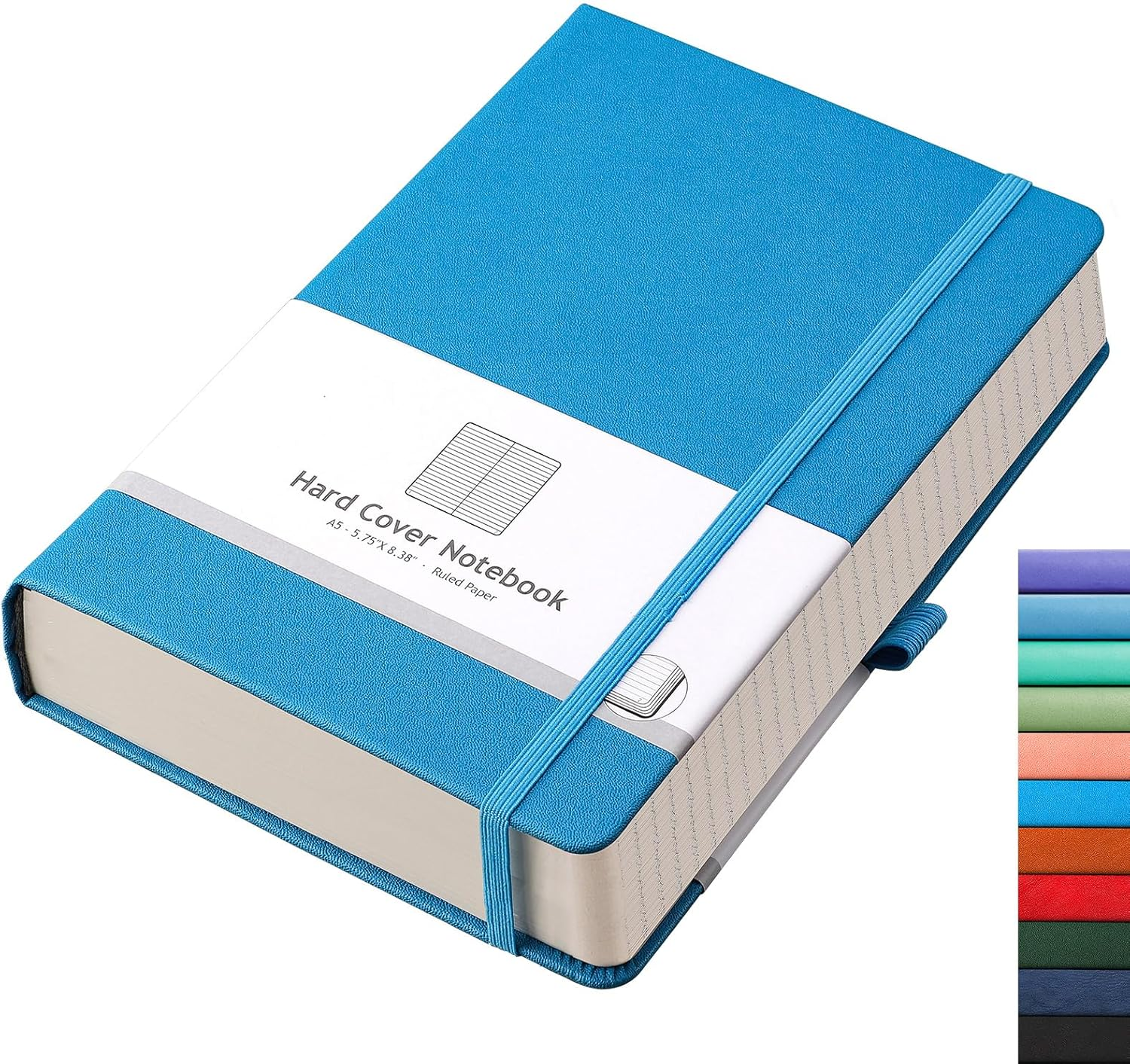 AHGXG 8.5''&times;11' Notebook College Ruled - Large A4 Notebook Lined Journal - 320 Pages Thick Journal for Writing, 100Gsm Thick Paper, Leather Softcover, for Work School - Black