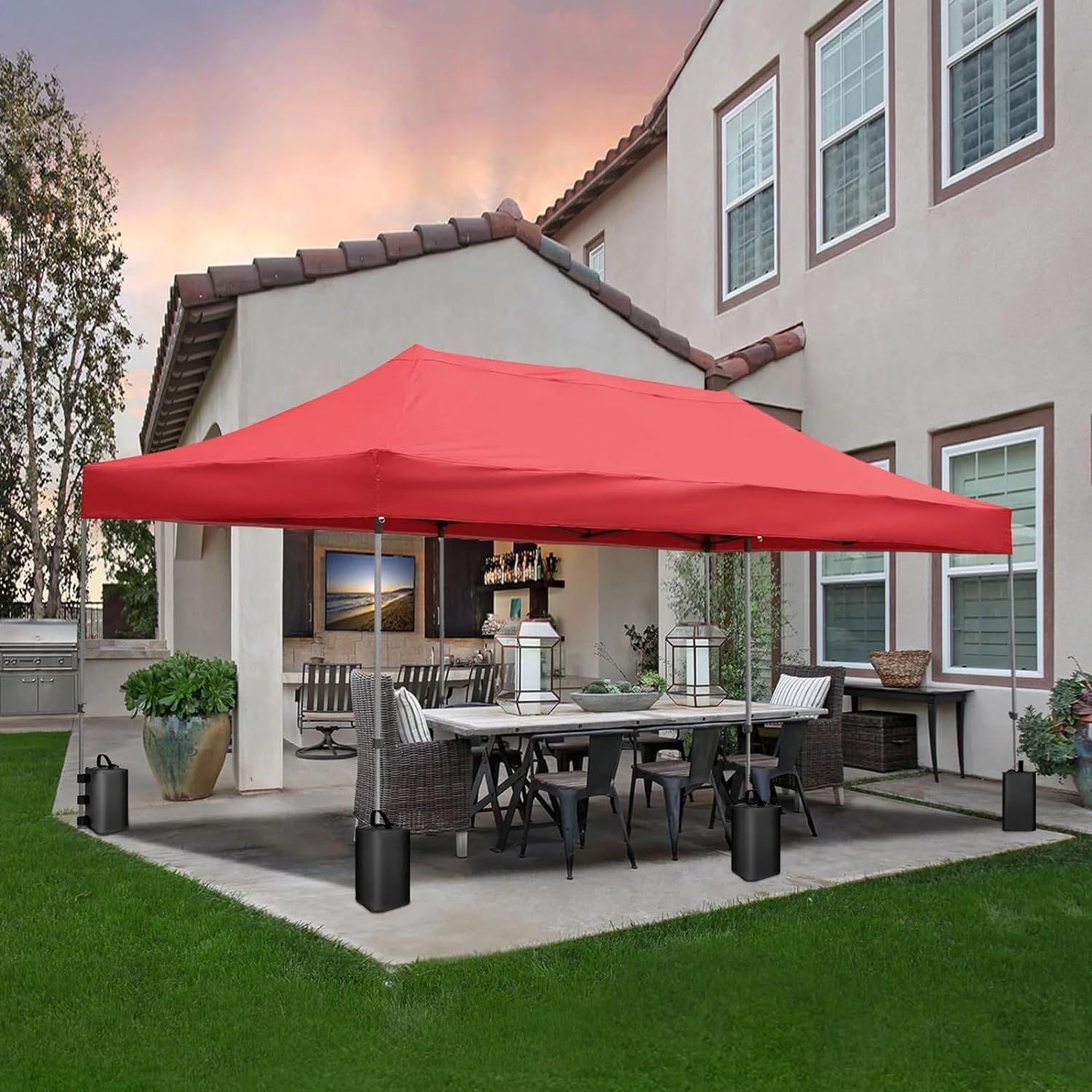 Tent Weight Set of 4/8 Weight Bag Multi-Weight for Tarp Tents Band Tape Water Injection Type Outdoor Heavy Bag Beach Umbrella Versatile Weight Gazebo Shelter (8, Khaki-Square) image number 4