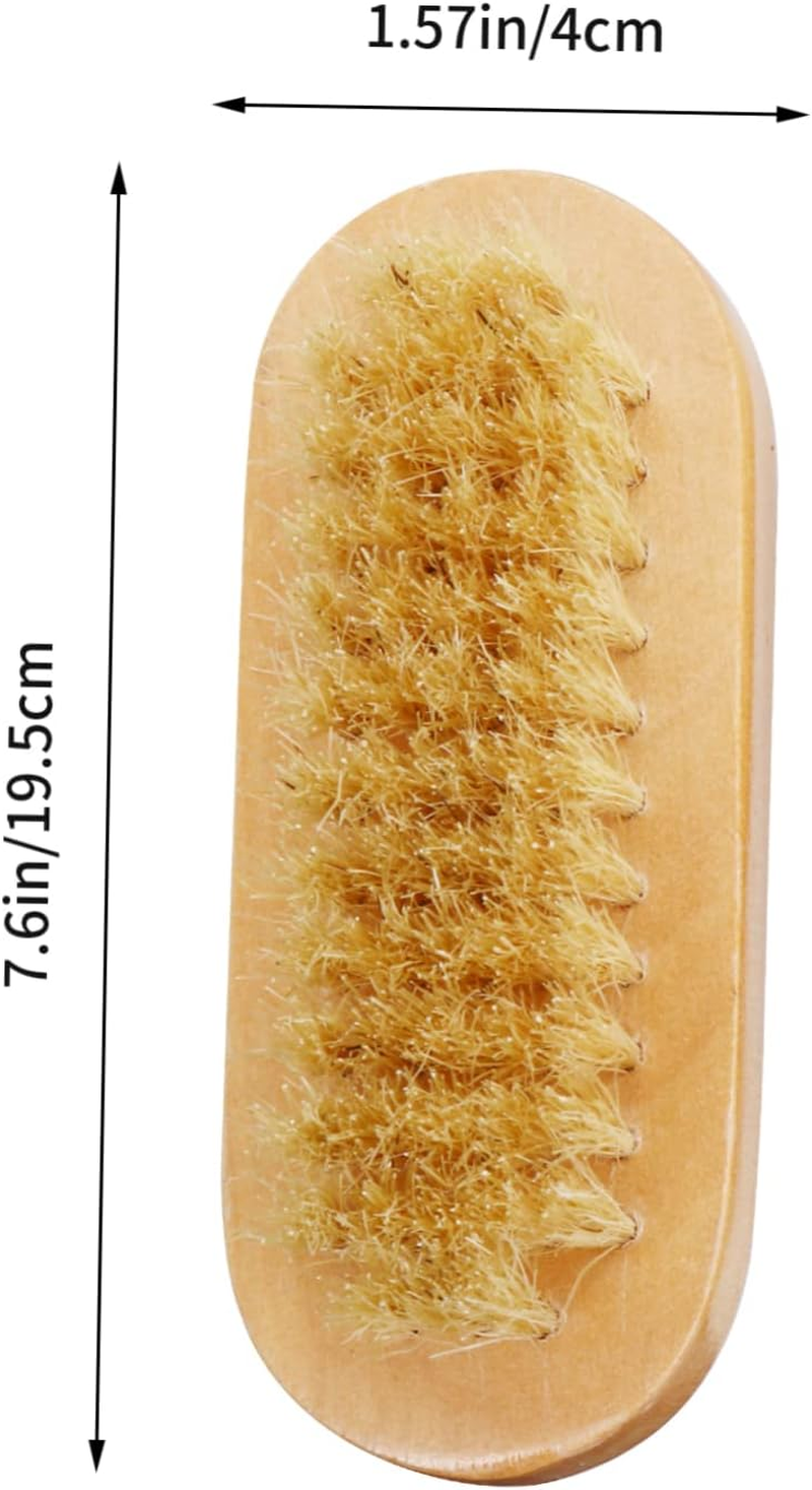 Baluue Wooden Nail Brush 2Pcs Double Sided Bristle Nail Brush Compact Portable Fingernail Cleaning Tool for Travel image number 6