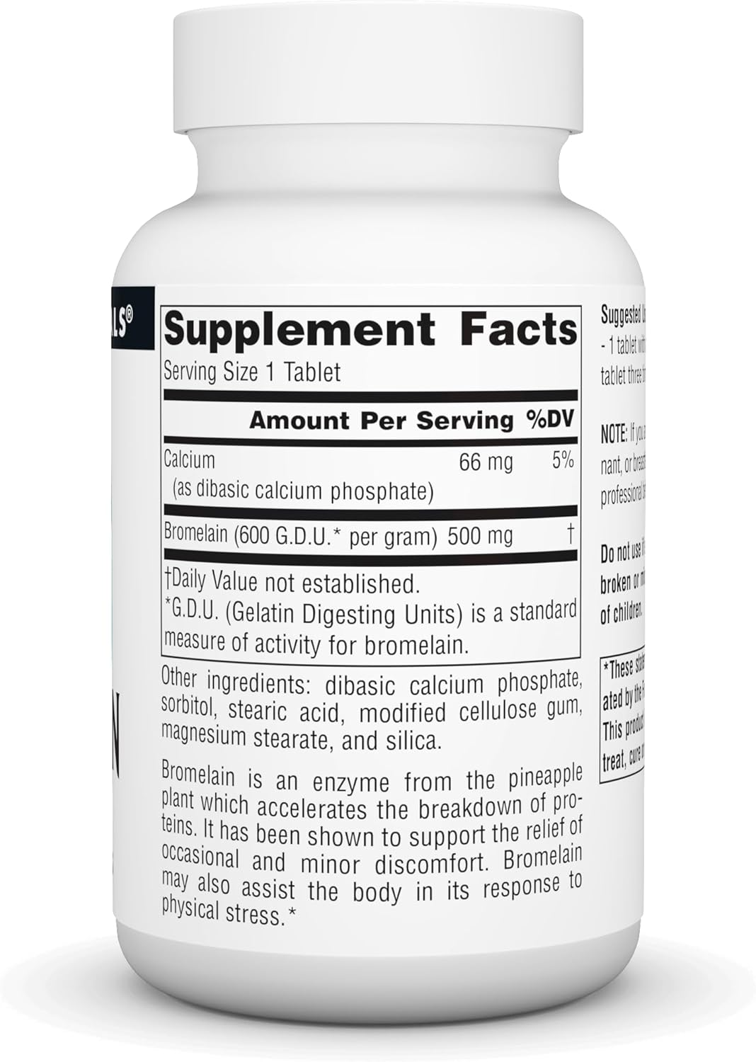 Source Naturals - Bromelain Pineapple Enzyme 600 Gdu/Gram 500 Mg. - 120 Tablets image number 2