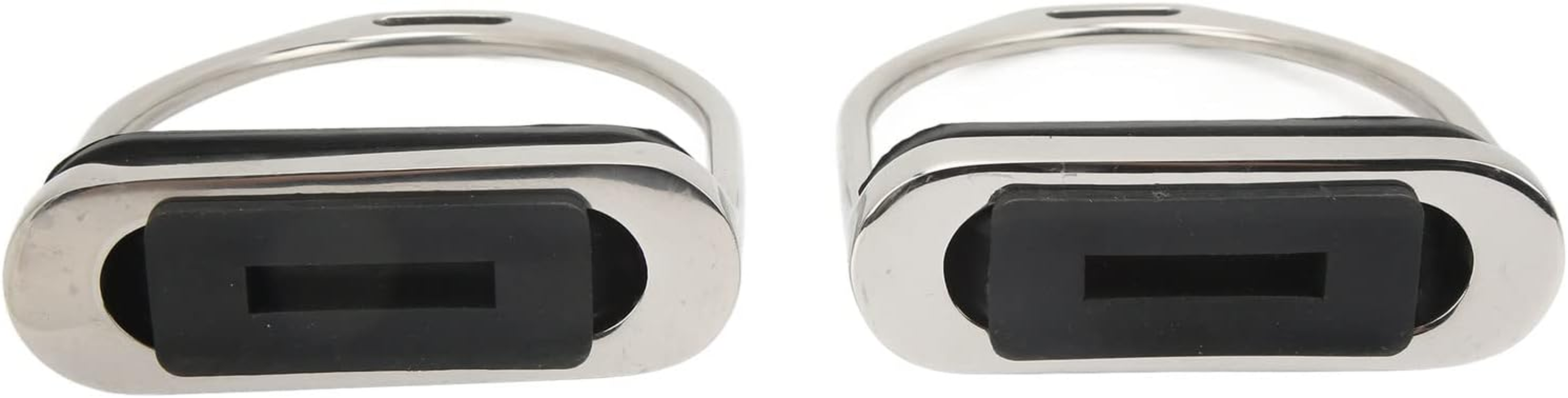 Horse Riding Stirrups, 1 Pair Stainless Steel English Riding Protection Stirrups with anti Skid Horse Pedal for Saddle, Multipurpose Horse Riding Safety Stirrups Equestrian Saddles Accessories image number 4