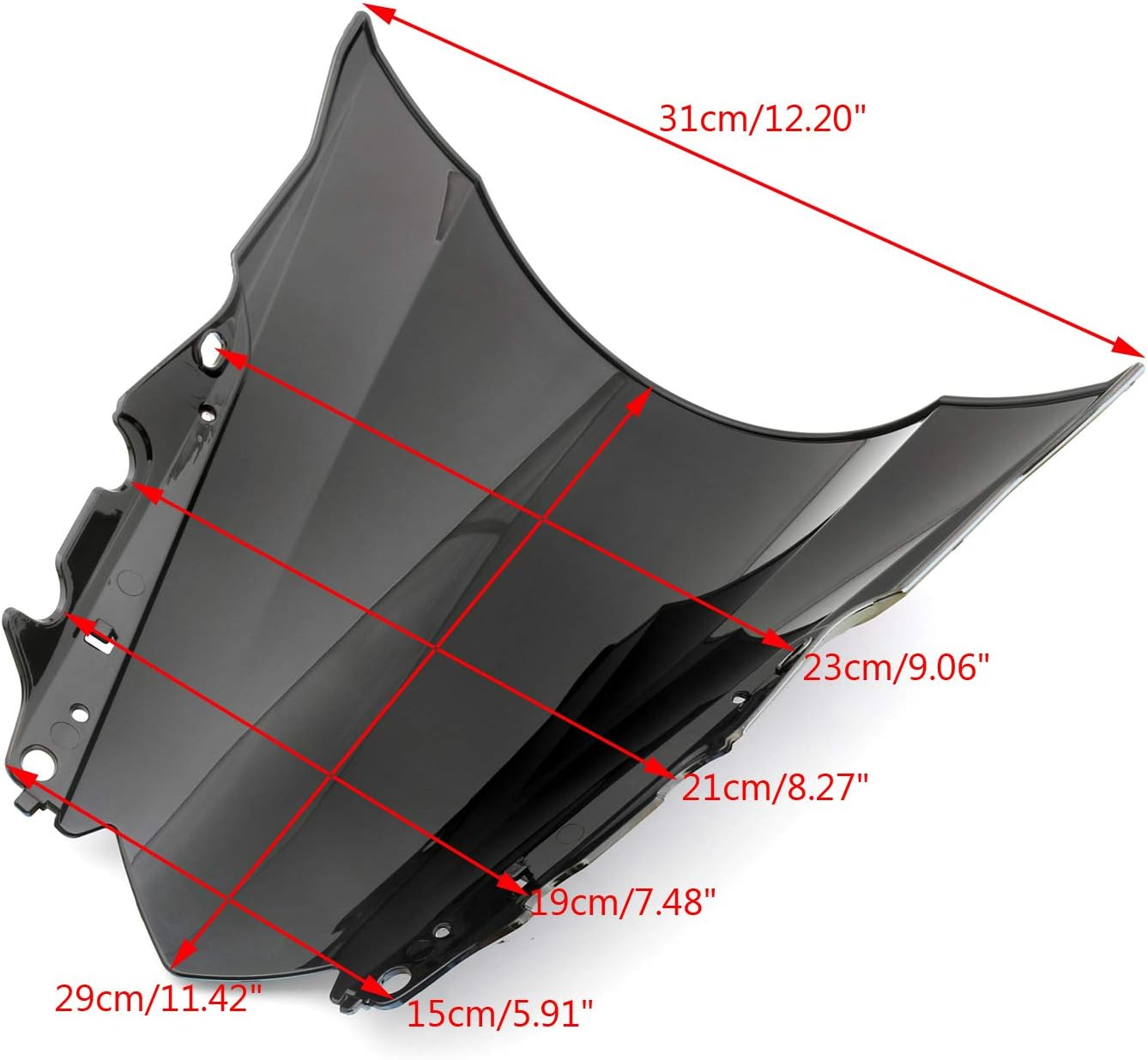 Areyourshop Motorbike Windshield, Motorcycle Wind Shield Double Bubble Windscreen for Yamaha YZF-R25 2014-2016 YZF-R3 2015-2016 image number 2