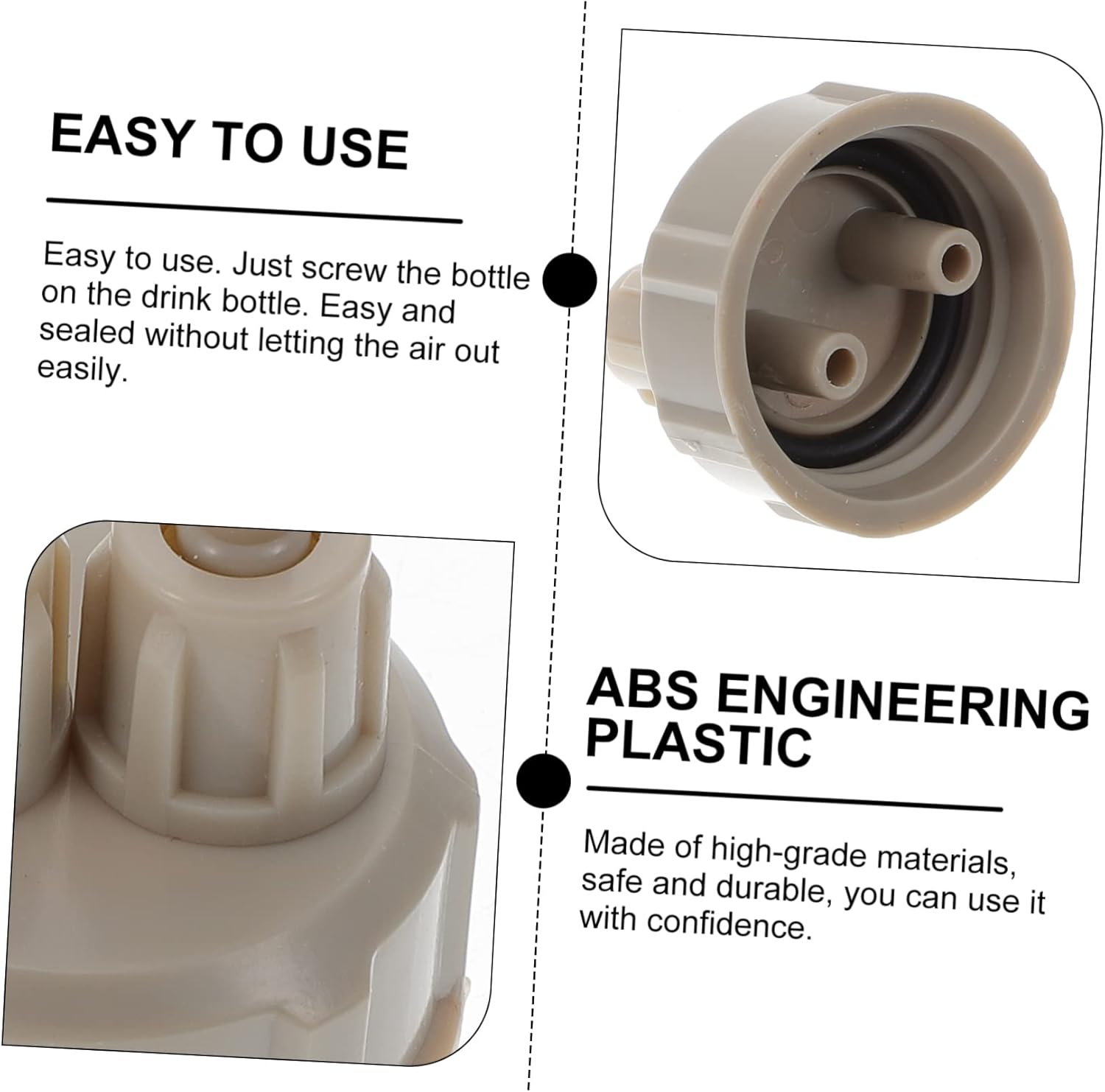 6Pcs DIY Reactor Generator Bottle Cap Reactor Bottle Caps Quick Screw Plastic Caps Difusser Plants Air Diffuser Bottle Caps Equipment Aquarium ABS Engineering Plastic Material image number 6