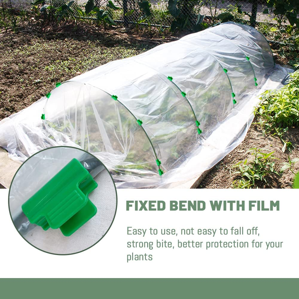 48Pcs Greenhouse Clamps, Greenhouse Clips, Film Row Cover Netting Tunnel Hoop Clip, Frame Shading Net Rod Clip for Garden Hoops, Grow Tunnel, Support Frame, 8Mm/0.31In image number 1
