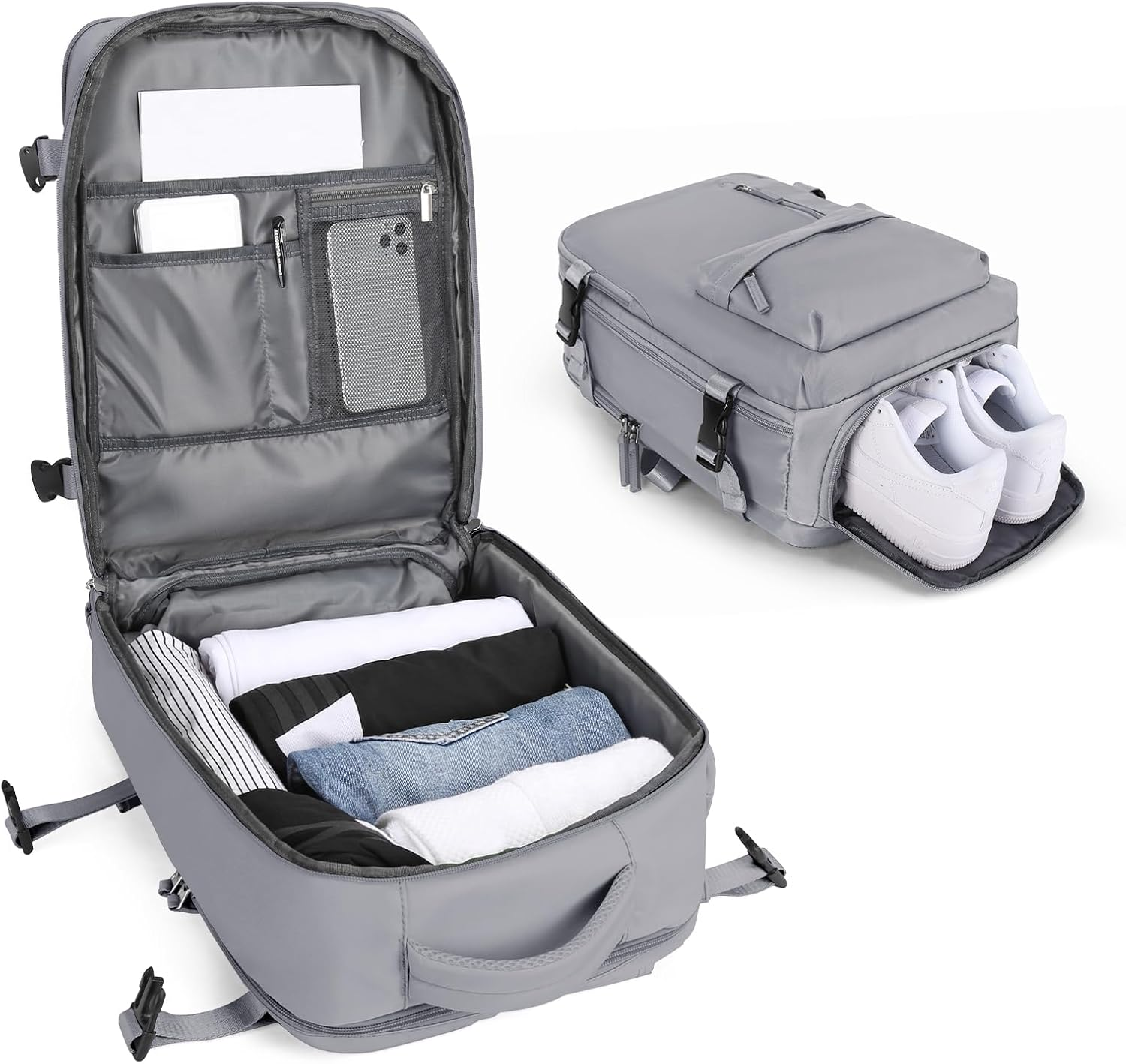 Lendolk Large Travel Backpack Women, Carry on Backpack Men,Hiking Backpack Waterproof Outdoor Sports Rucksack Casual Daypack School Bag Fit 14 Inch Laptop with USB Charging Port Shoes Compartment