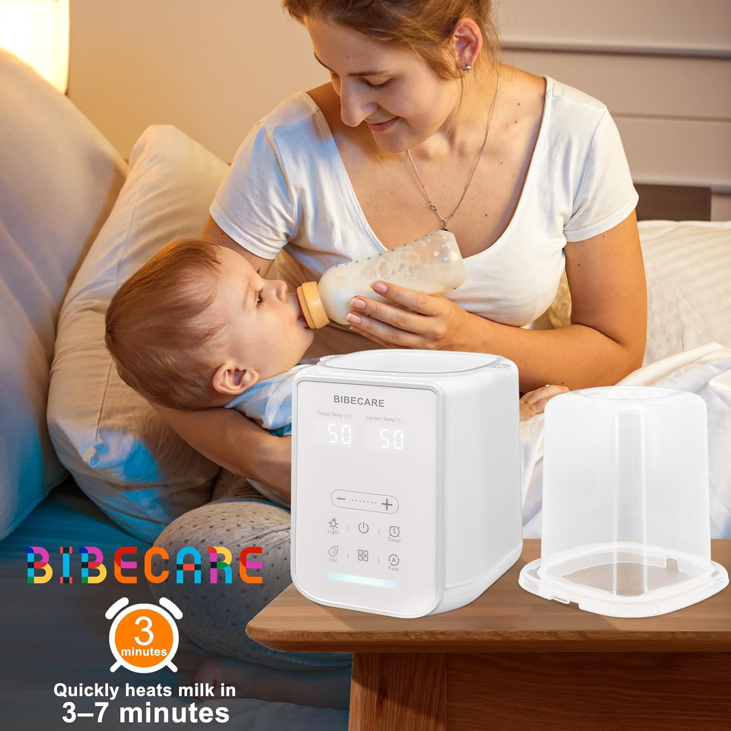 Bottle Warmer, Baby Fast Bottle Warmer for Breastmilk & Formula with Temp Display&Timer Function, Volume-Based Heating for 60ML&ndash;240ML Bottles, Accurate Temp Control, Keep Warm 48H image number 5