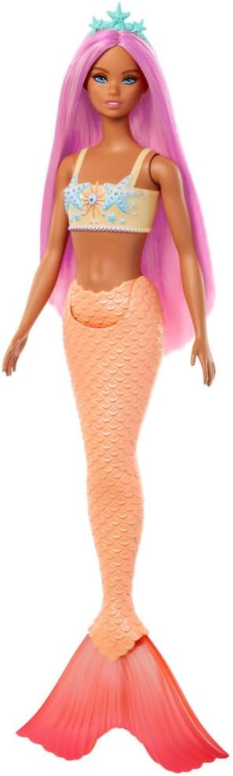 Barbie Mermaid Dolls with Fantasy Hair and Headband Accessories, Mermaid Toys with Shell-Inspired Bodices and Colorful Tails