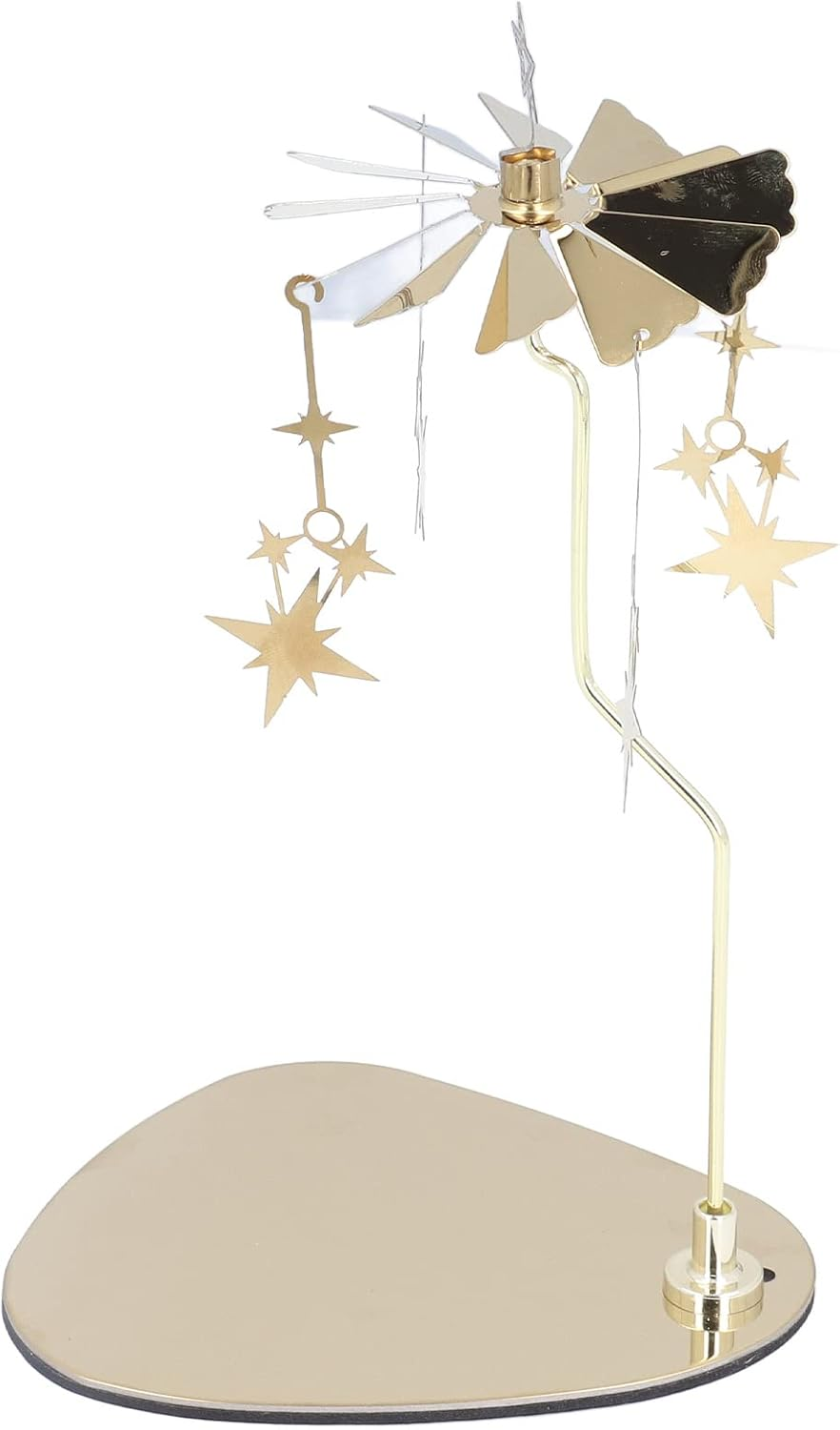 Aromatherapy Wind Chime Candle Holder, Romantic European Style Stainless Steel Rotary Candle Holder, Christmas Spinning Candle Holder Home Decor Gifts, Spinning Candleholder (Gold Star (No Candle Cup)) image number 1