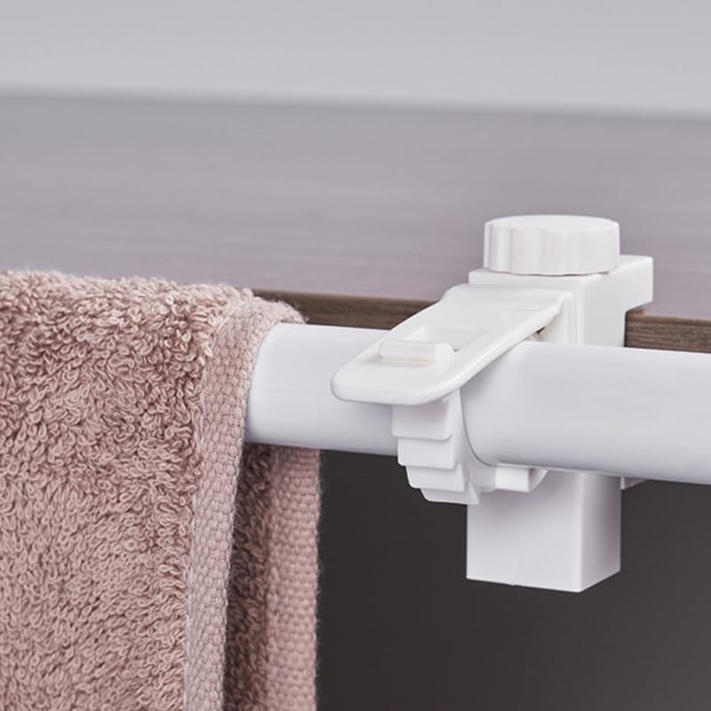 ABOOFAN No Drill Adjustable Curtain Rod Brackets Nail-Free Adhesive Rod Holders for Window Curtains and Towel Rods Easy Installation Rust Resistant Plastic