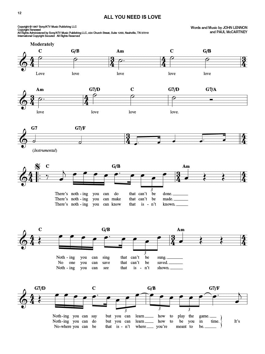 BEATLES EASY FAKE BOOK 2ND EDITION