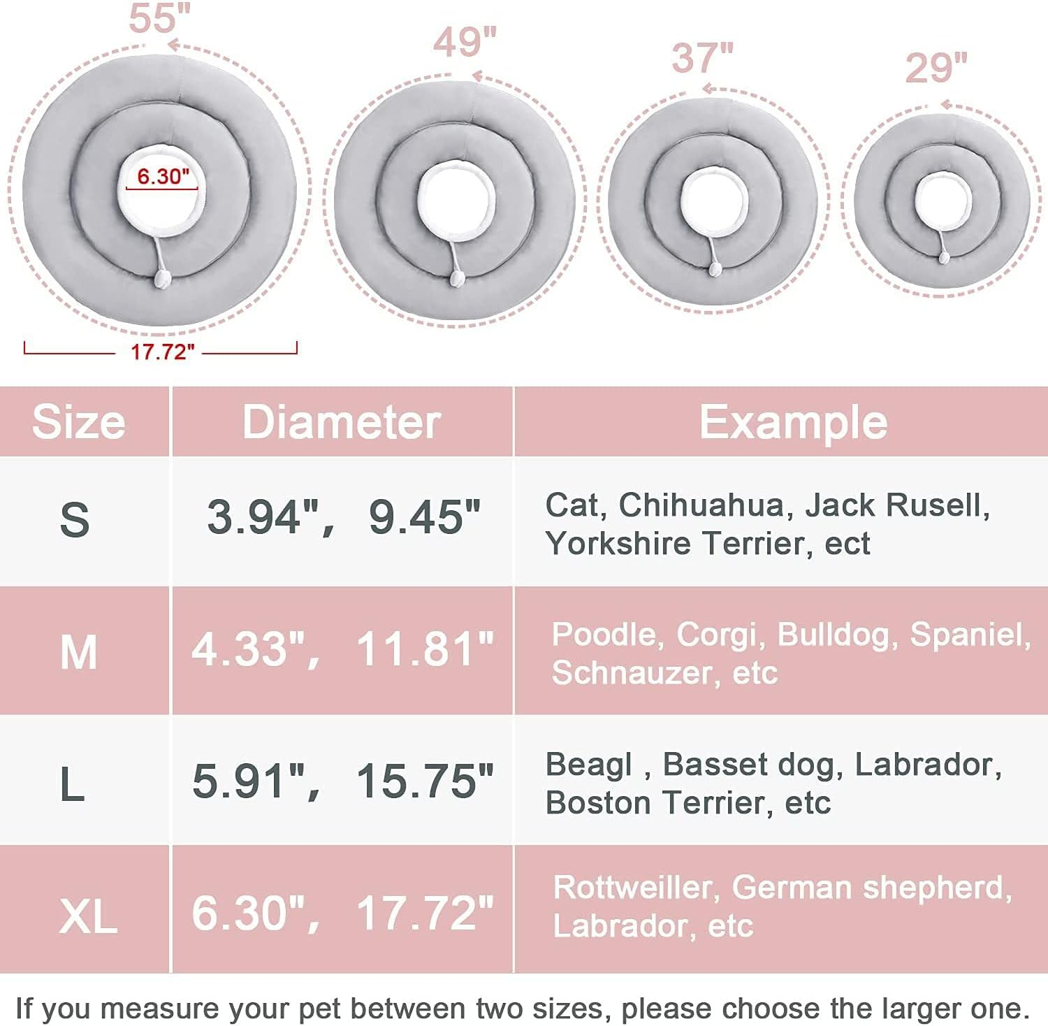 Soft Dog Cone Alternative after Surgery, Adjustable Collar for Dogs, Waterproof Dog Recovery Collar for Small and Medium Dogs (Blue Grey, Large) image number 2